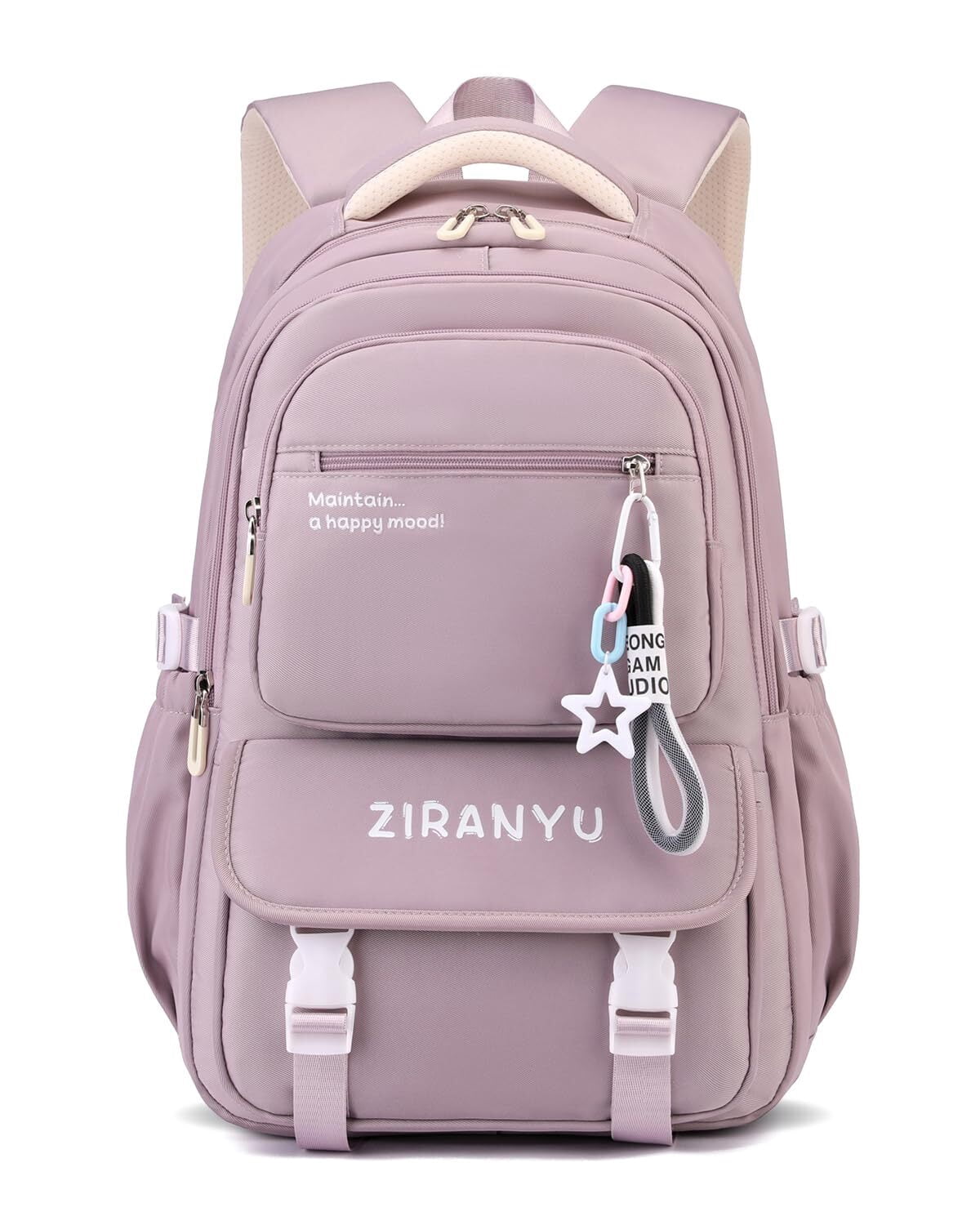 Girls Middle High School Backpack Lightweight Waterproof Teen Backpack for 15.6 Inch Laptop, Casual Daypack with Trolley Sleeve Hidden Pocket for Travel School 30L