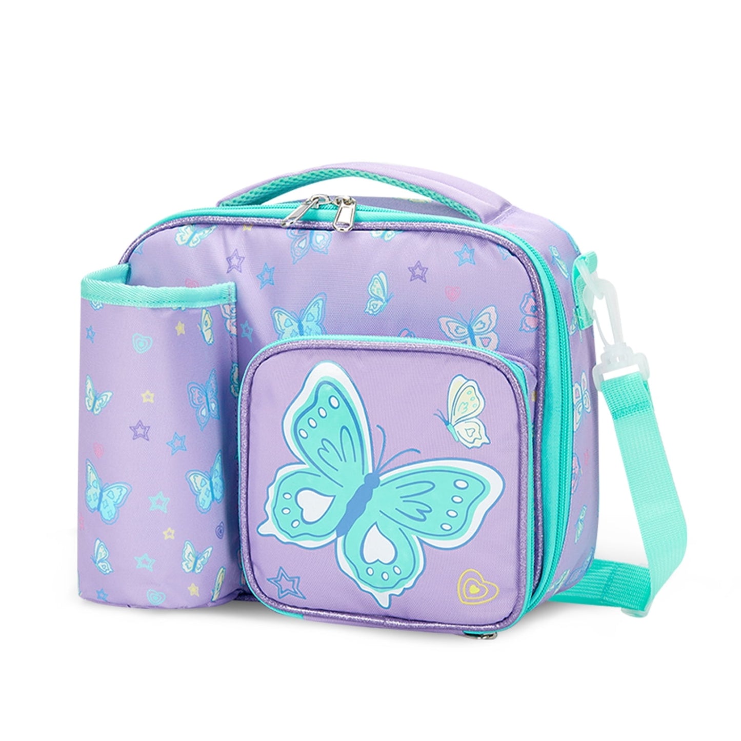IvyH Insulated Lunch Bag Reusable Lunch Box Tote Cooler Bag with Bottle Holder,Leakproof Thermal Lunch Bag Adjustable Shoulder Strap for Work Picnic Beach