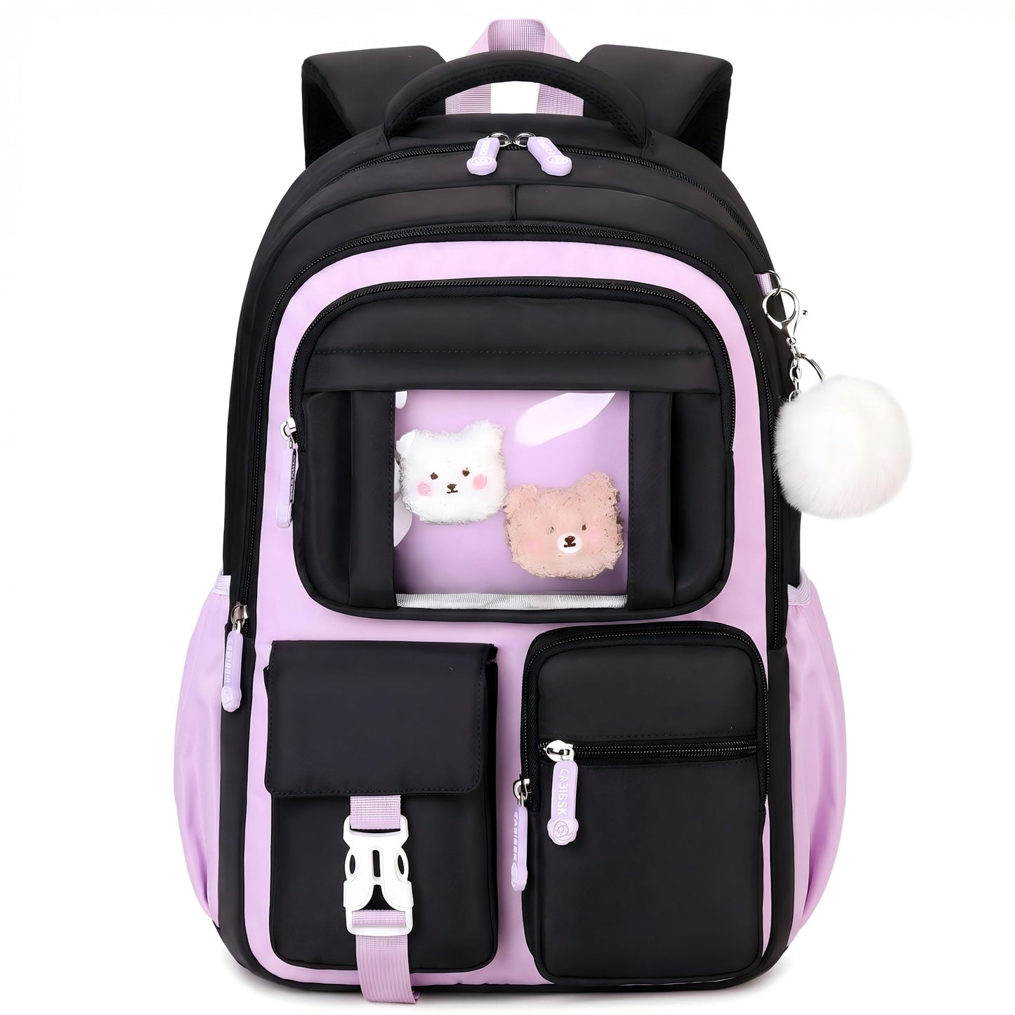IvyH Girls School Backpack Lightweight Bookbag with H-Back Support College Student Backpack Water-Resistant for Girls Casual School Bag,Purple