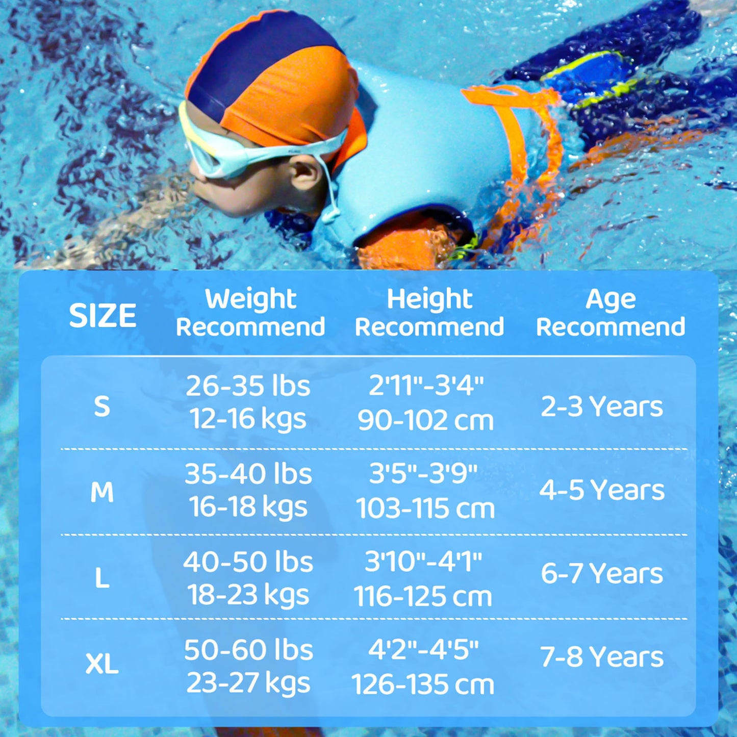 Gogokids Kids Swim Vest Flotation Life Jacket Bouyancy Swimwear with Adjustable Harness,30-50 lbs Pink