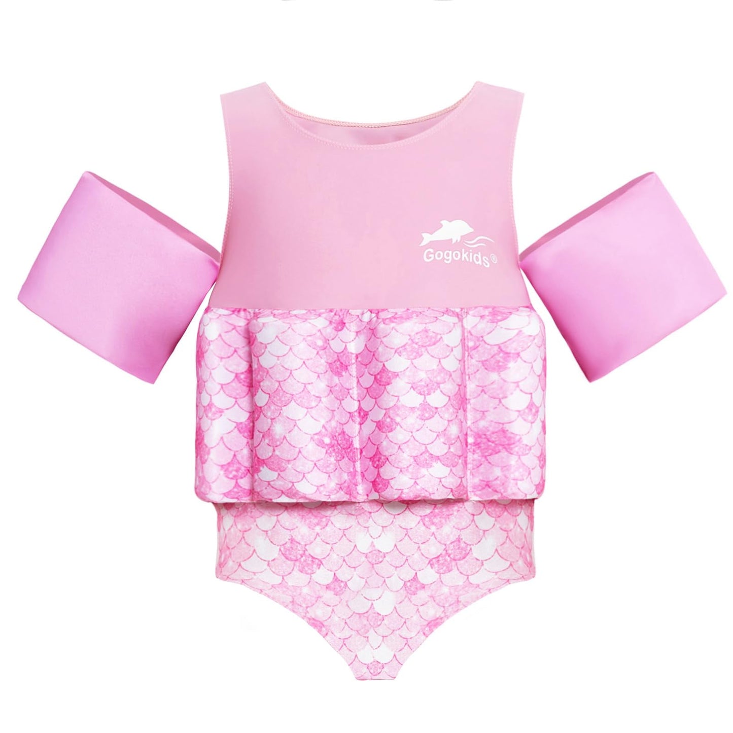 Koorium Toddler Floaties, One Piece Swimsuit with Bulit-in Floatation and Arm Wings for Boys and Girls 20-50 lbs, Kids Swim Vest