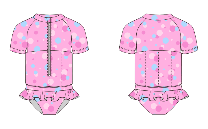 Koorium Toddler Floaties, One Piece Swimsuit with Bulit-in Floatation and Arm Wings for Boys and Girls