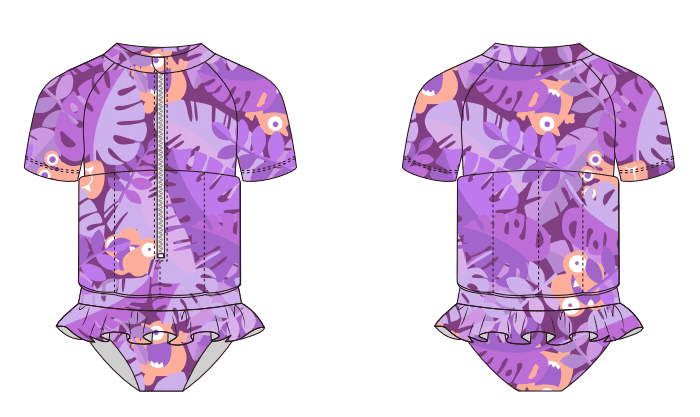 Koorium Toddler Floaties, One Piece Swimsuit with Bulit-in Floatation and Arm Wings for Boys and Girls