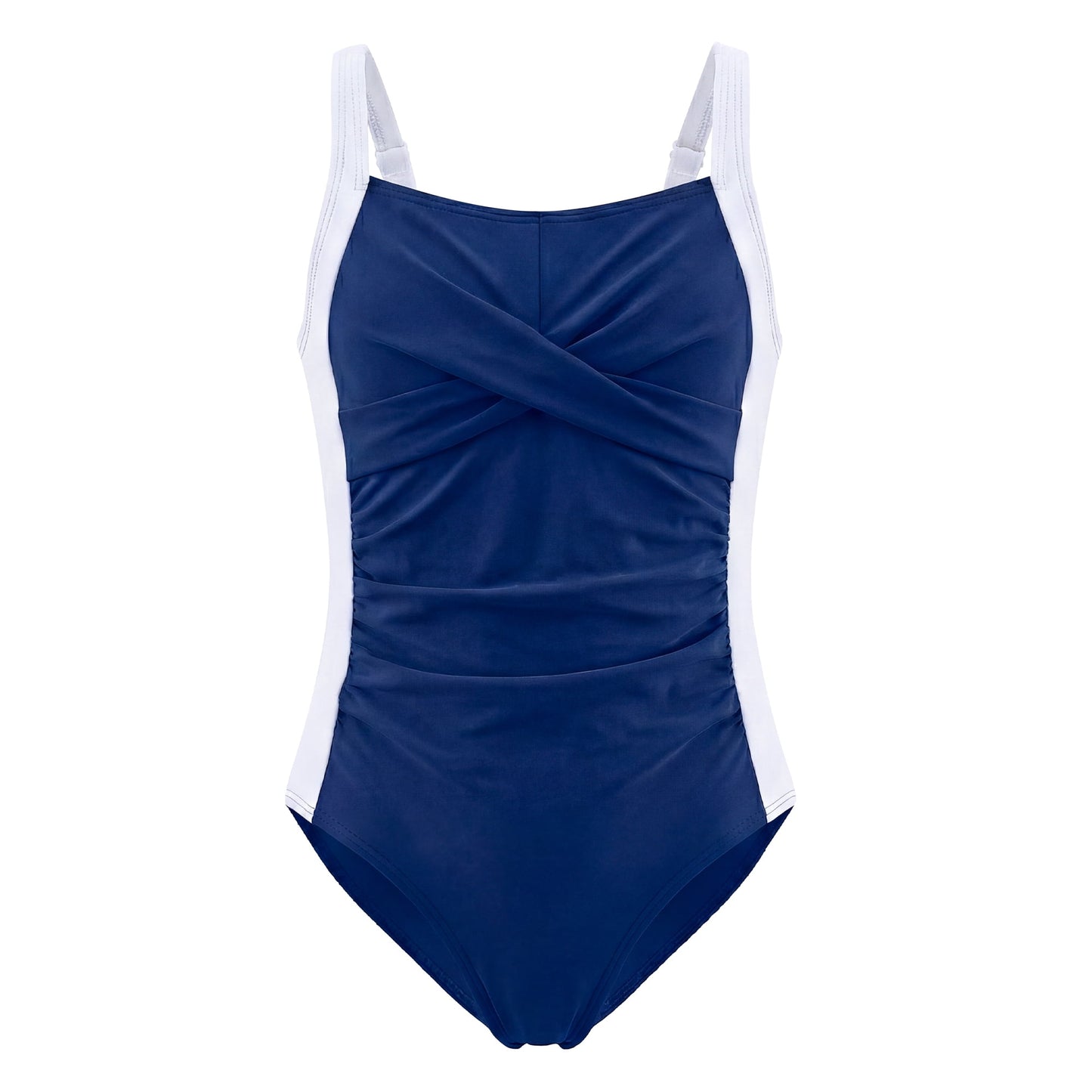 Girls One-Piece Crisscross Back Swimwear Sleeveless Swimsuit Ruched Color Block Bathing Suit for Girls Ages 13-14 Years