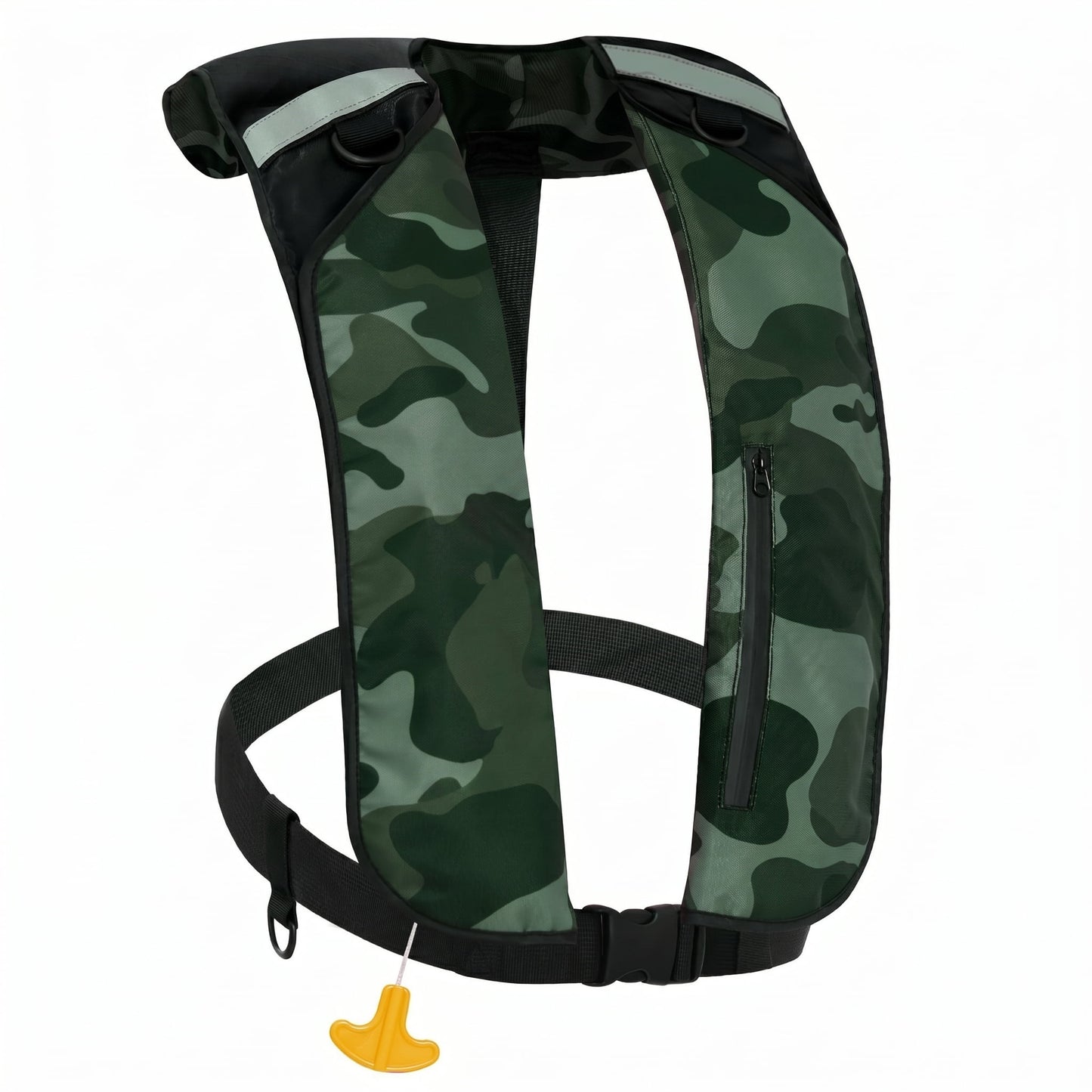 Koorium Life Jackets & Vests Manual Inflatable Swim Jacket, D-Ring Attachment, Storage Pocket with Zipper, 24g CO2 Cylinder Included, Low Profile for Kayak, Fishing, Paddle Sports