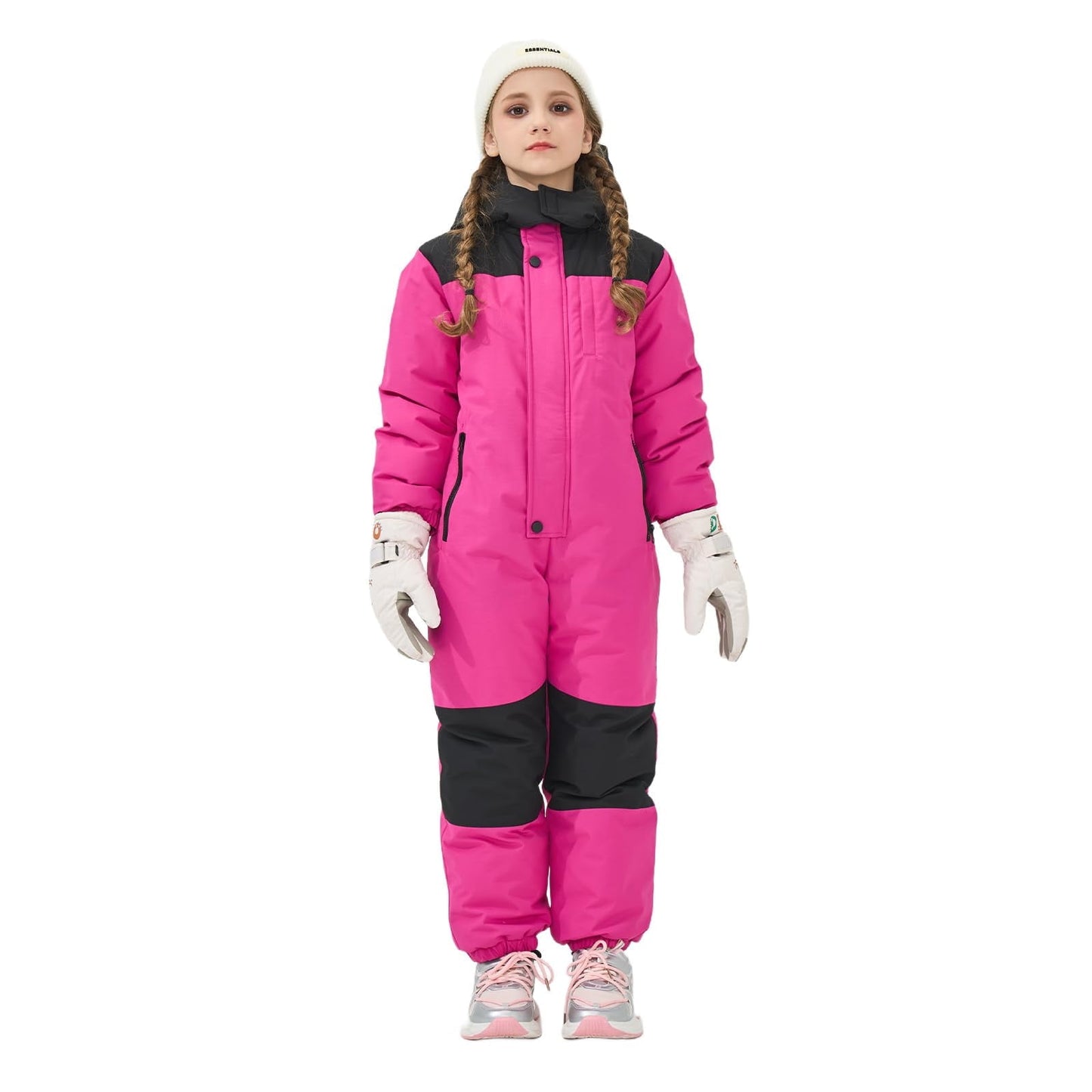 Kids Toddler Snow Suit One Piece for Boys Girls Lightweight Insulated Ski Suit Windproof Hooded Snowsuit Baby Jumpsuit