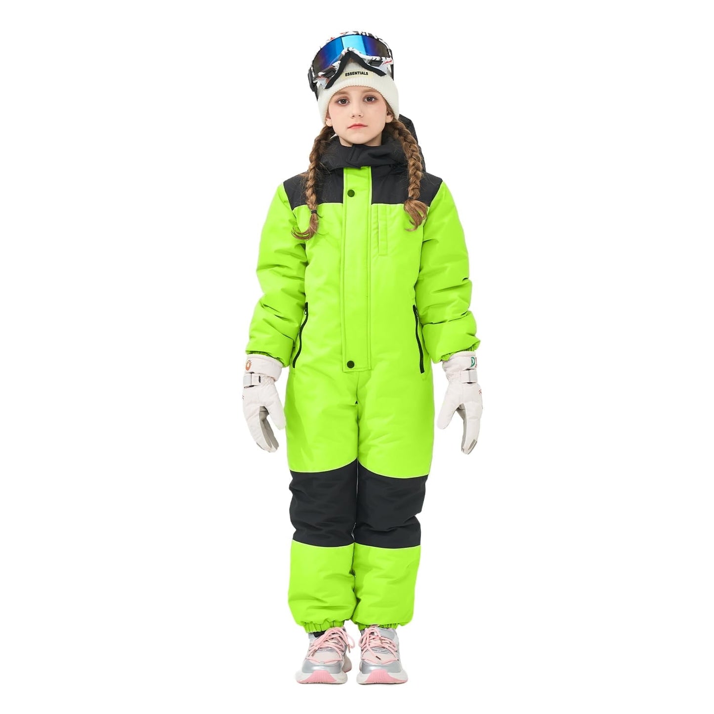 Kids Toddler Snow Suit One Piece for Boys Girls Lightweight Insulated Ski Suit Windproof Hooded Snowsuit Baby Jumpsuit