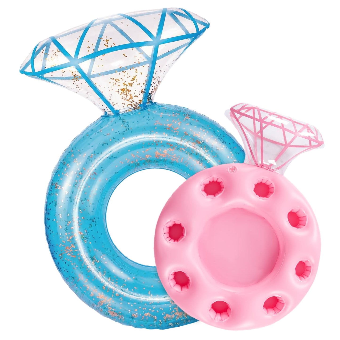 Koorium Inflatable Pool Ring Float Diamond Ring for Adults, Supports 265 lbs,36 Inch