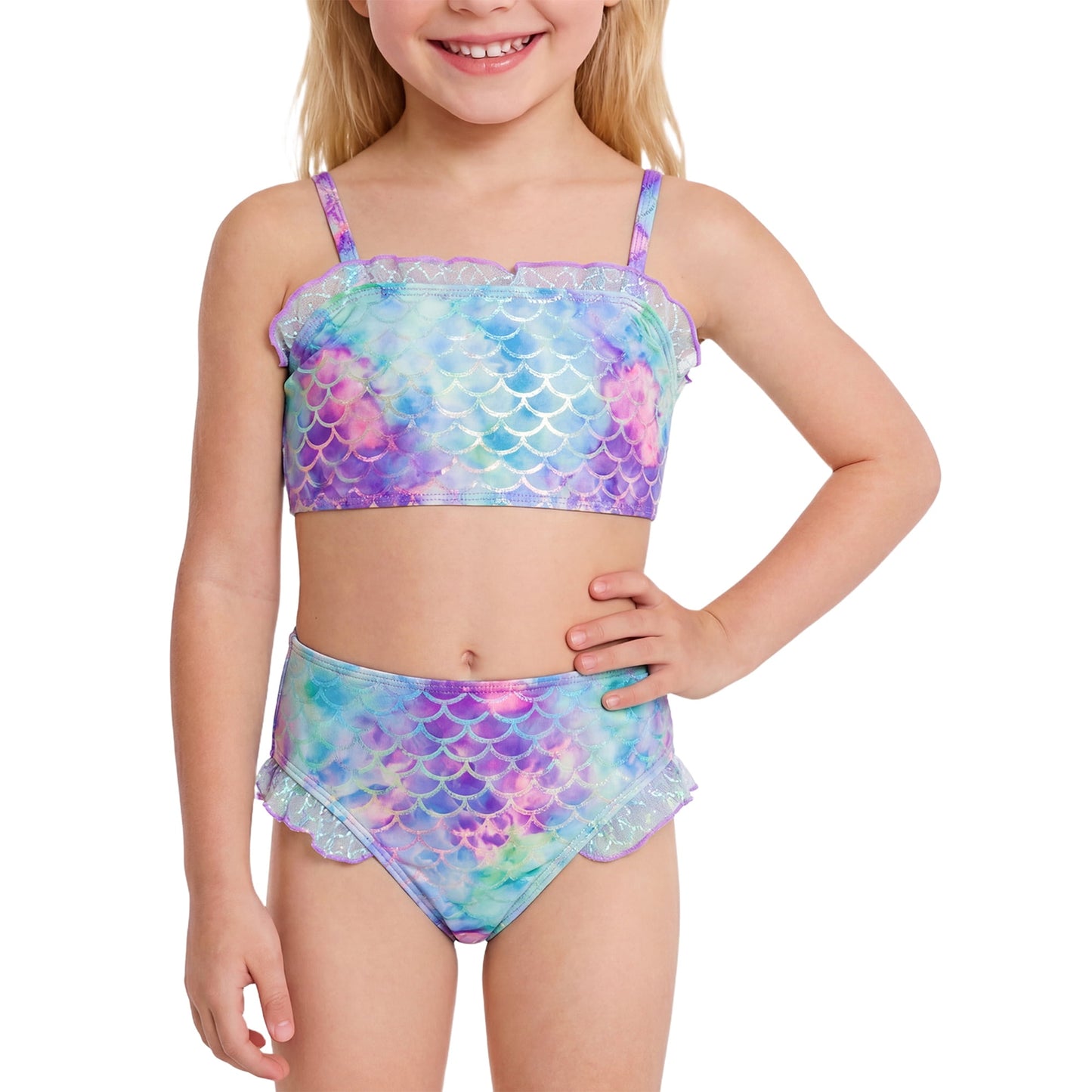 Girls Two Piece Swimsuits Mermaid Swimsuit for Girls 5T Bathing Suit Girls Cute Bathing Suits Girls Swimsuit Size 6