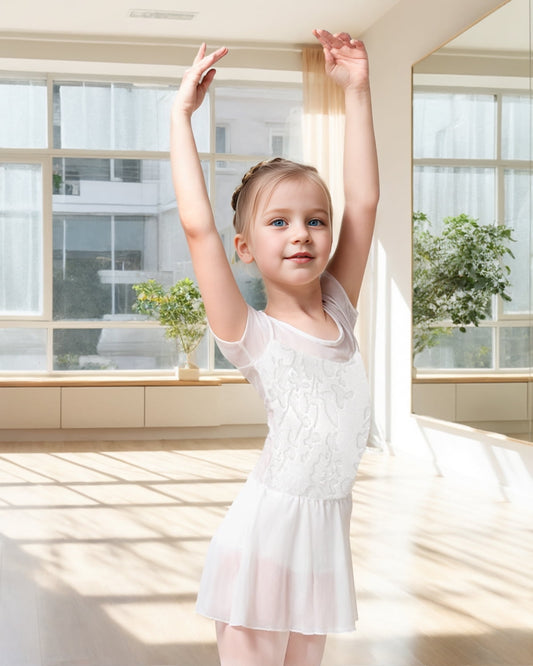 Ballet Leotards for Girls Toddler Dance Ballet Leotard with Skirt Ballerina Dresses Tutu Outfits Flutter Sleeve