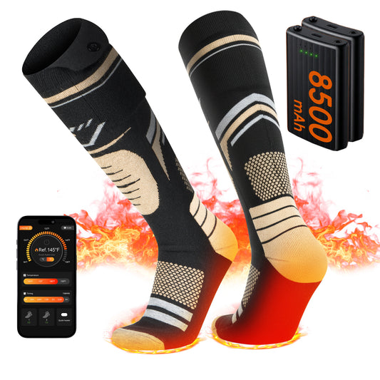 Lobmouse Heated Socks for Men Women with APP Control, 8500mAh Rechargeable Electric Socks,15H Battery Operated Socks Foot Warmer Socks for Men Women,Outdoor Hunting Skiing Cycling Camping Hiking
