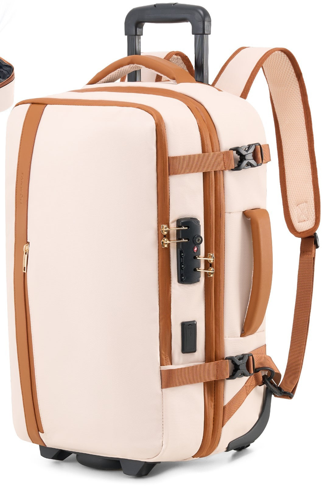 Fegat Rolling Vacuum Travel Backpack, 70L Expandable Compression Bag with Vacuum Pump,TSA Lock,Waterproof Carry on Luggage Vacuum Seal Backpacks Flight Approved for Travel Business Casual