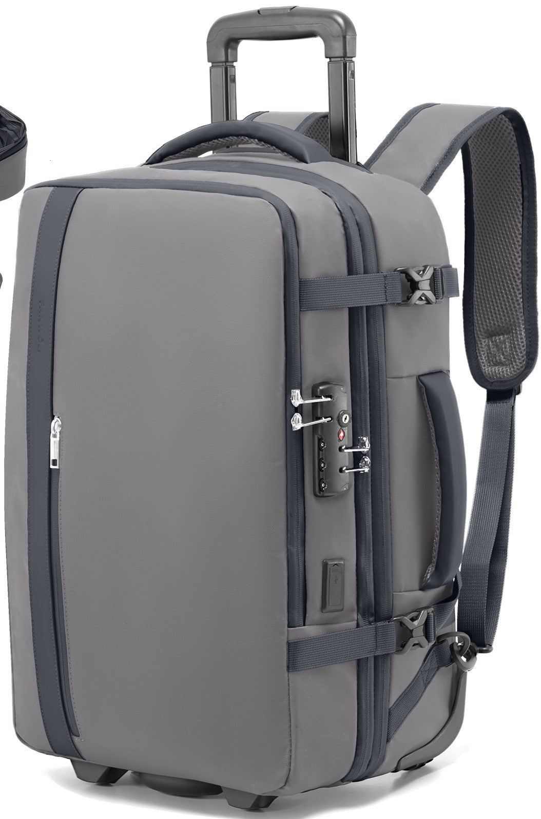 Fegat Rolling Vacuum Travel Backpack, 70L Expandable Compression Bag with Vacuum Pump,TSA Lock,Waterproof Carry on Luggage Vacuum Seal Backpacks Flight Approved for Travel Business Casual