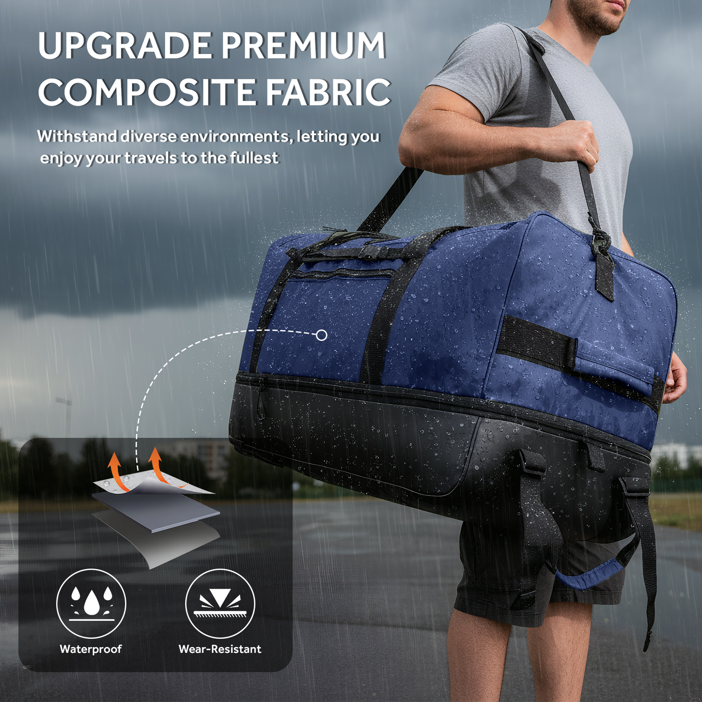 Fegat Foldable Rolling Duffel Bag,30'' Travel Duffel Bag Expandable 100L-120L Heavy Loads Design,Large Waterproof Wheeled Bag for Travel with Straps & Lock