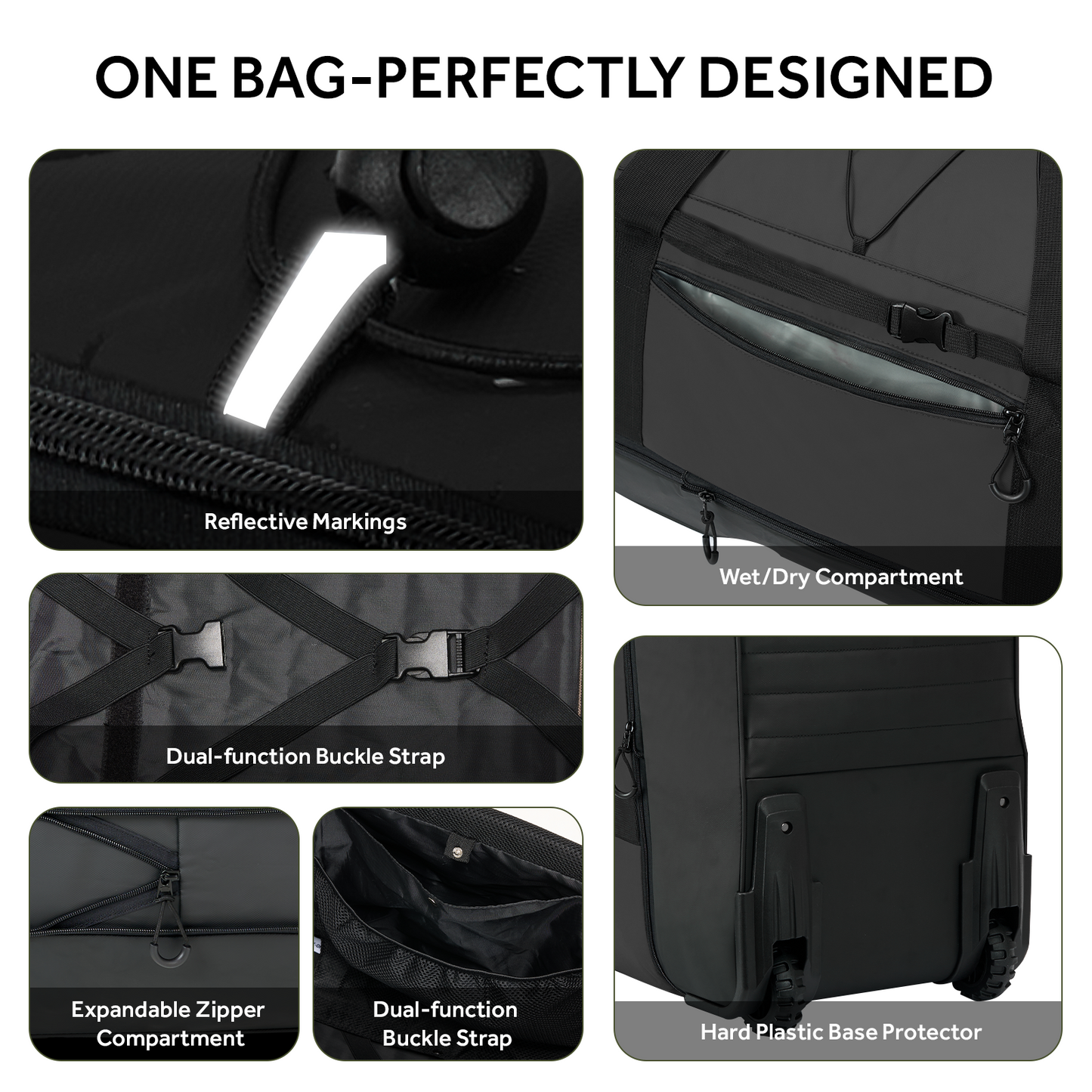 Fegat Foldable Rolling Duffel Bag,30'' Travel Duffel Bag Expandable 100L-120L Heavy Loads Design,Large Waterproof Wheeled Bag for Travel with Straps & Lock