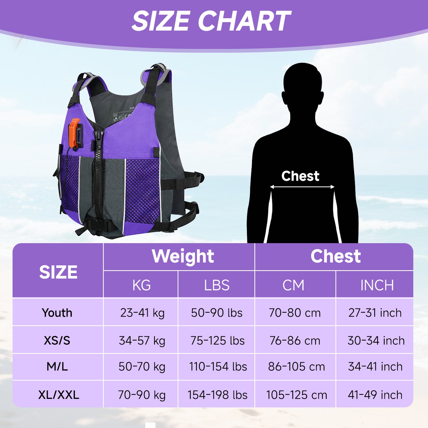 Koorium Life Jacket for Adult,Swim Vest for Men Women,Adults Life Jackets Dual Mesh Pockets Attached Whistle Buoyancy Aid for Fishing, Paddleboard, Kayaking, Boating