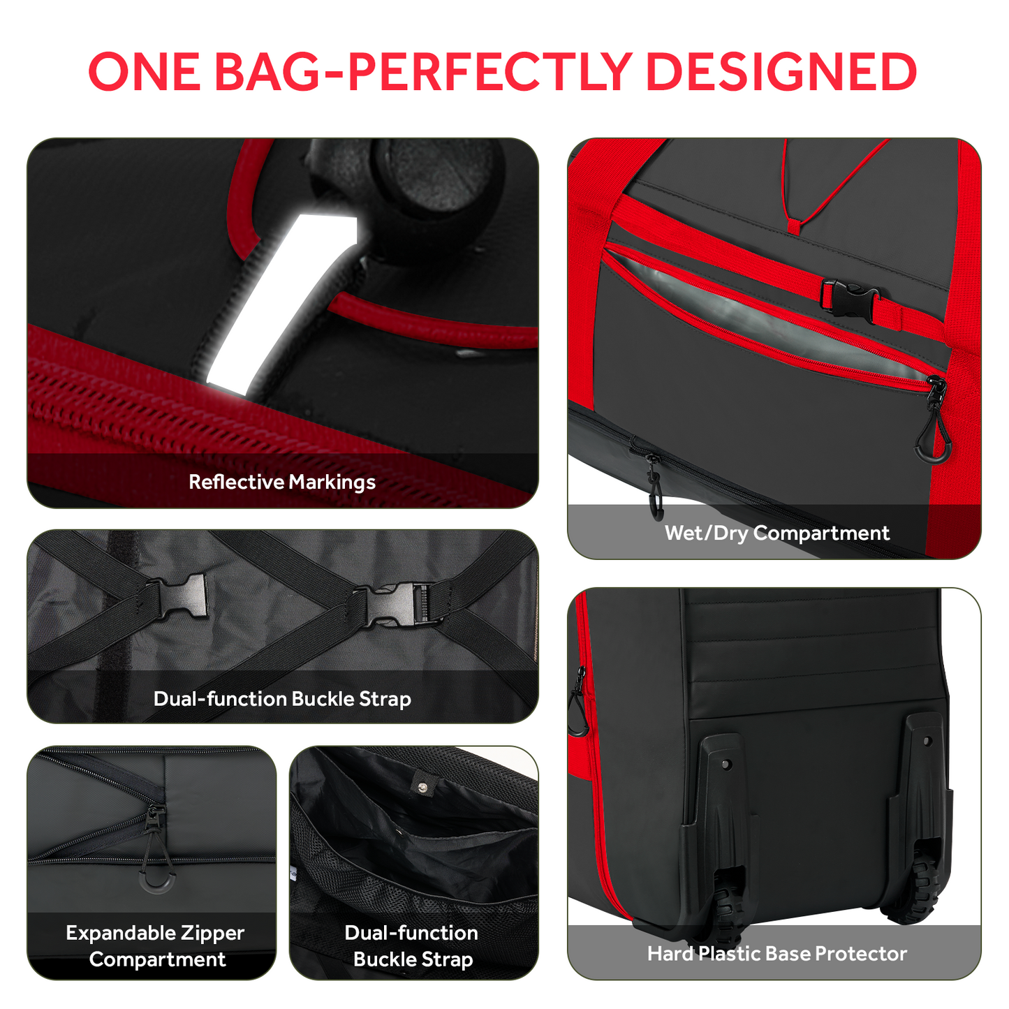 Fegat Foldable Rolling Duffel Bag,30'' Travel Duffel Bag Expandable 100L-120L Heavy Loads Design,Large Waterproof Wheeled Bag for Travel with Straps & Lock