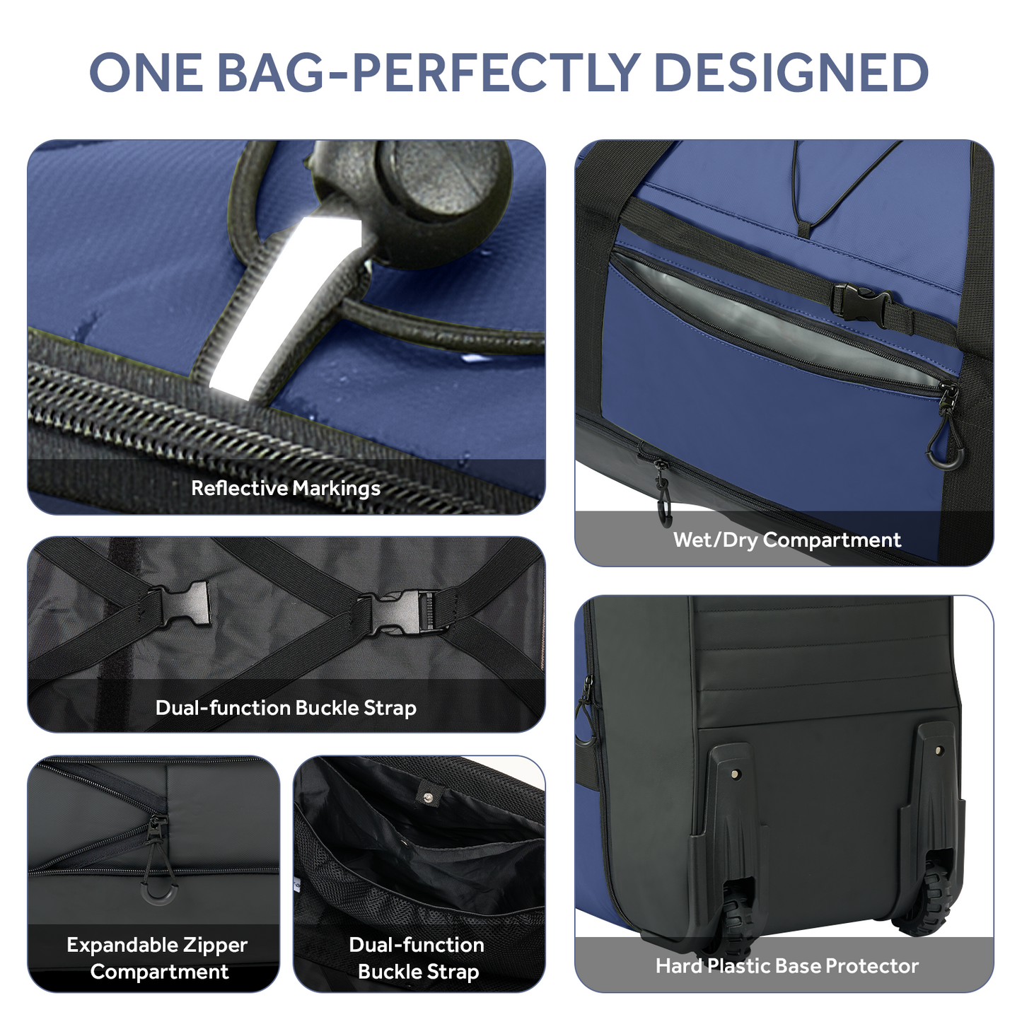 Fegat Foldable Rolling Duffel Bag,30'' Travel Duffel Bag Expandable 100L-120L Heavy Loads Design,Large Waterproof Wheeled Bag for Travel with Straps & Lock