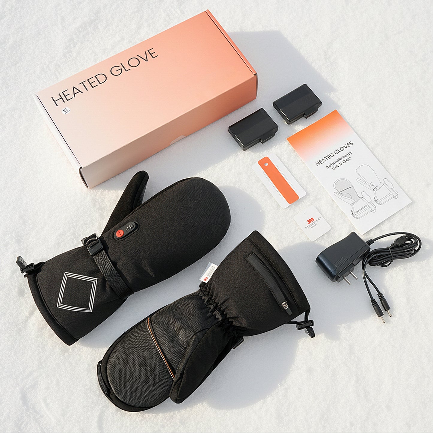 Lobmouse Heated Gloves for Men Women,7.4V Rechargeable PU Waterproof Touchscreen Gloves Winter Hand Warmer,Ski Heating Gloves Ideal for Winter Work Skating Motorcycle Cycling Camping