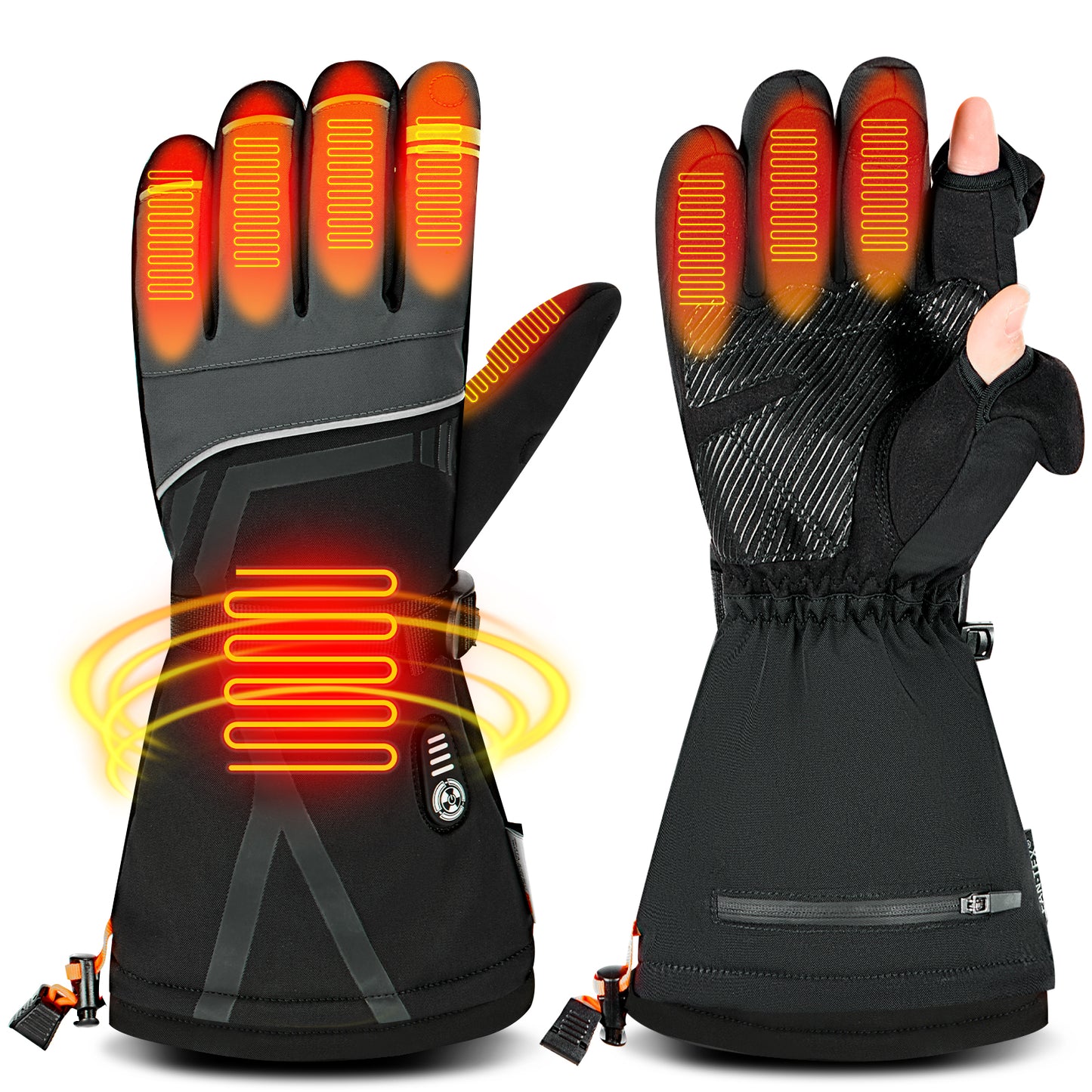 Lobmouse Heated Gloves for Men Women,Electric Rechargeable Waterproof Touchscreen Winter Gloves,2.5-Hour Fast Charging,for Camping, Ski, Fishing,Snowboard