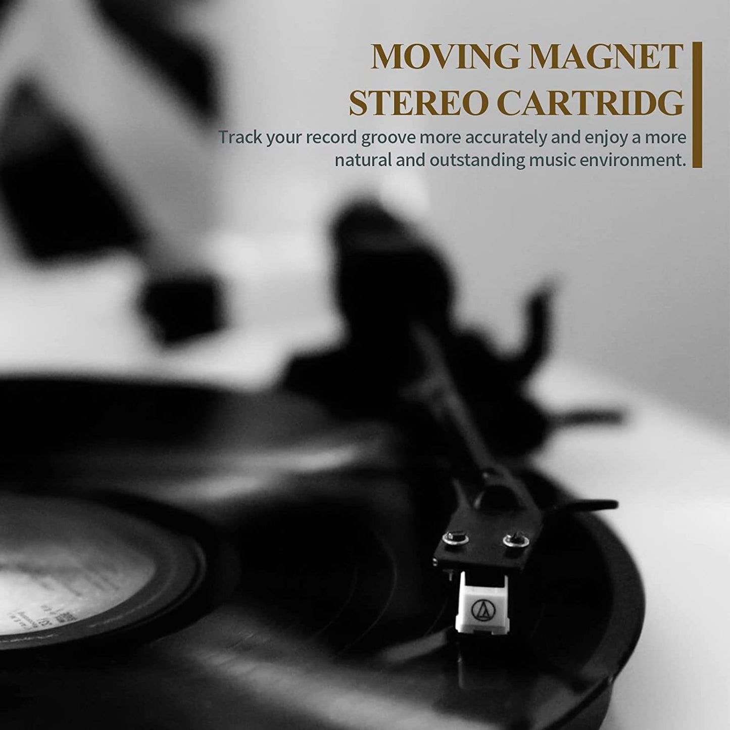 Vinyl Record Player with Bluetooth Connection,Turntable Record Player Bluetooth,Built-in Preamp,Support 33 1/3 &45RPM Speeds,Adjustable Counterweight, AT-3600L,Full Piano Lacquer,Pearl White