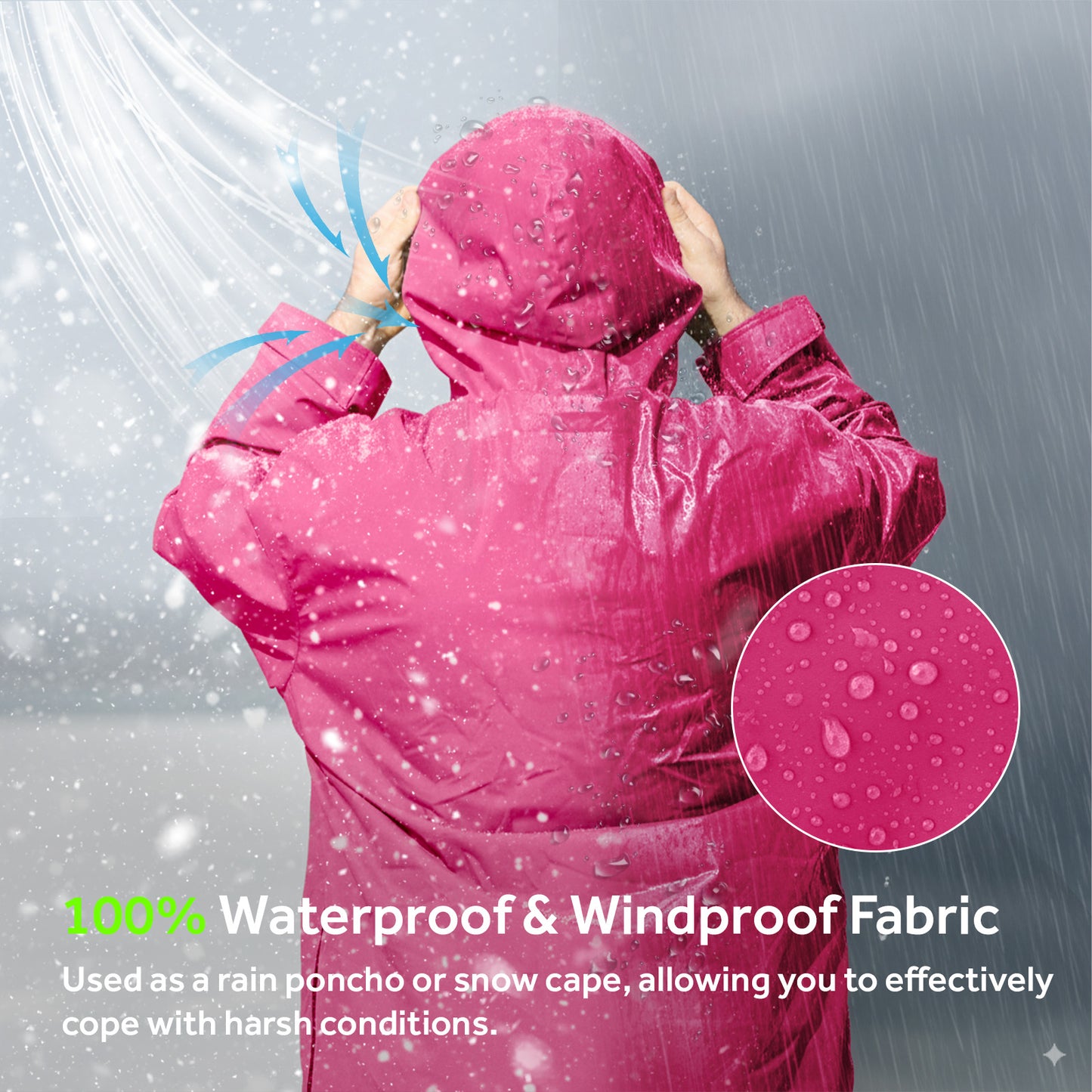 Lobmouse Swim Parka for Adult Youth and Kids,Comfort Sherpa Fleece Lining Swim Jacket,Waterproof Windproof Change Poncho Coat with Large Front Pocket for Surfing Swimming Home