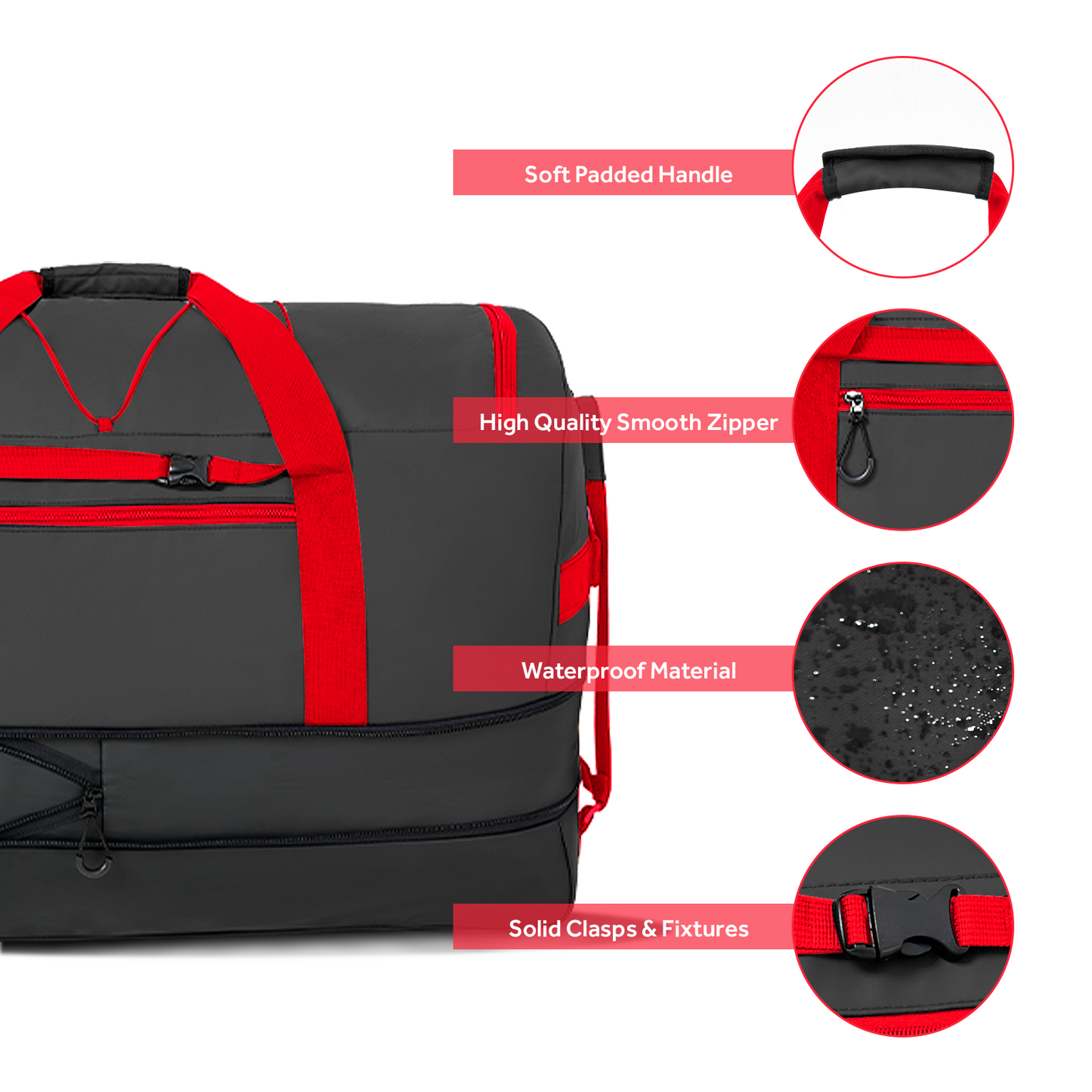 Fegat Foldable Rolling Duffel Bag,30'' Travel Duffel Bag Expandable 100L-120L Heavy Loads Design,Large Waterproof Wheeled Bag for Travel with Straps & Lock