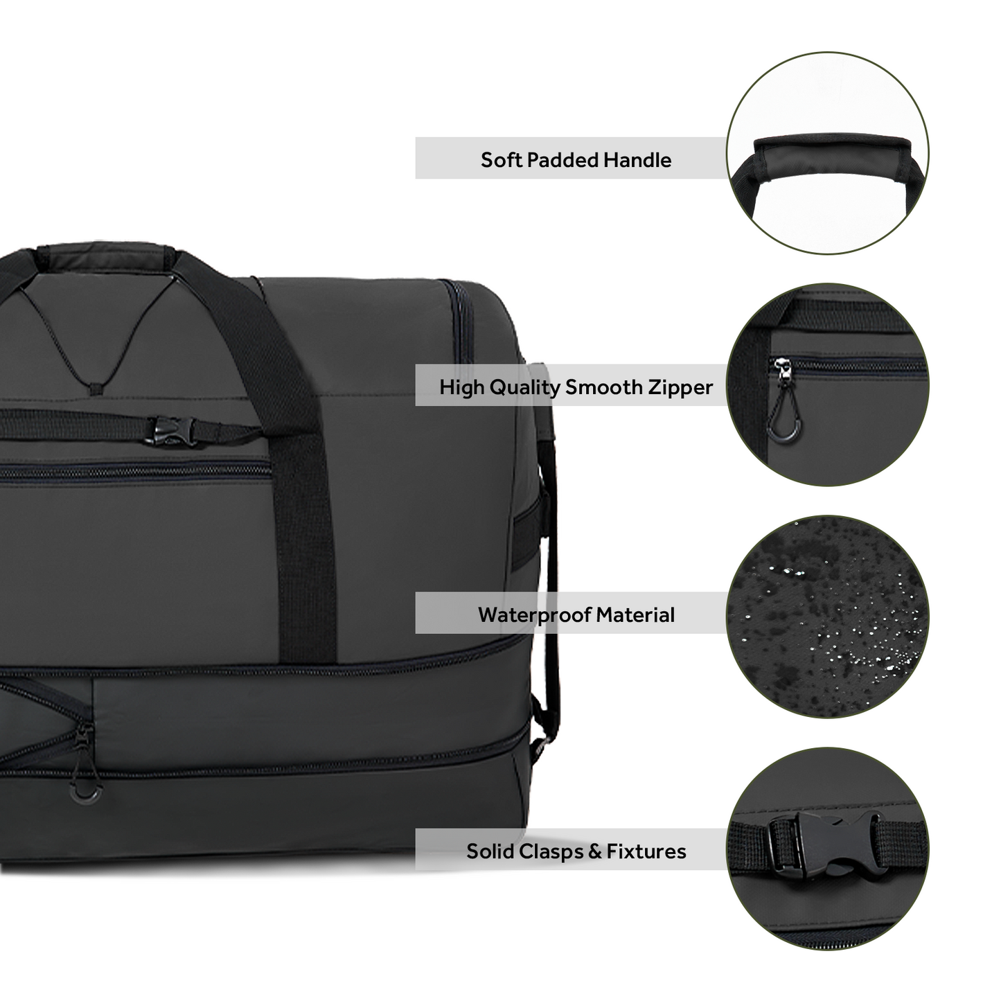 Fegat Foldable Rolling Duffel Bag,30'' Travel Duffel Bag Expandable 100L-120L Heavy Loads Design,Large Waterproof Wheeled Bag for Travel with Straps & Lock