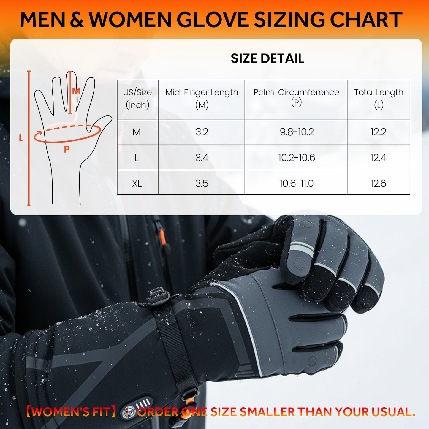 Lobmouse Heated Gloves for Men Women,Electric Rechargeable Waterproof Touchscreen Winter Gloves,2.5-Hour Fast Charging,for Camping, Ski, Fishing,Snowboard