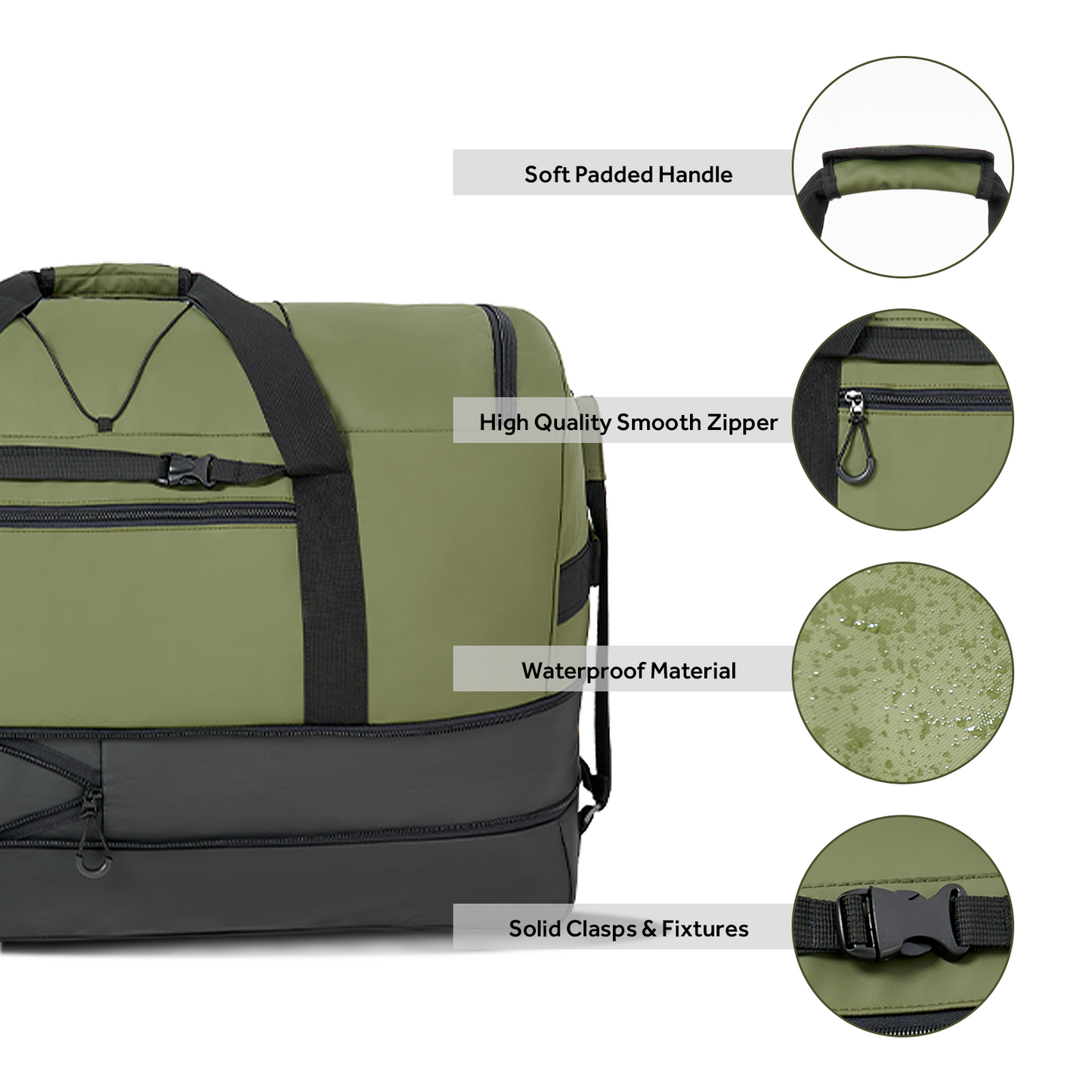 Fegat Foldable Rolling Duffel Bag,30'' Travel Duffel Bag Expandable 100L-120L Heavy Loads Design,Large Waterproof Wheeled Bag for Travel with Straps & Lock