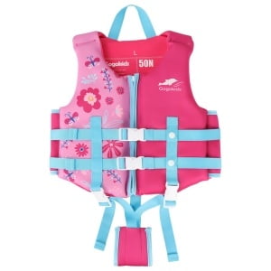 Gogokids Kids Swim Vest Flotation Life Jacket Bouyancy Swimwear with Adjustable Harness,30-50 lbs Pink
