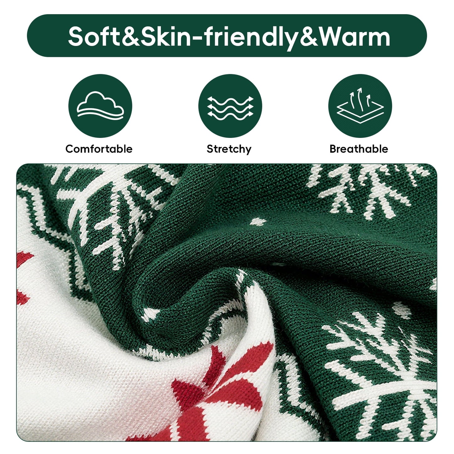 Kuleyang Toddler Boys Girls Christmas Elk Sweaters Xmas Winter Cute Knit Cartoon Prints Unisex Top Clothes Green 3 Years