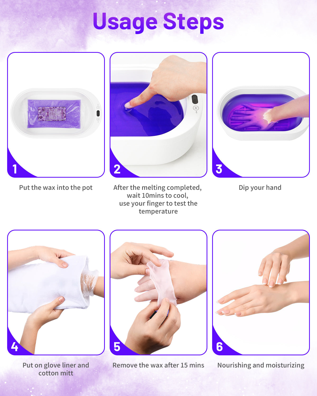 Paraffin Wax Machine for Hand and Feets-Touchscreen Paraffin Wax Warmer with Wax Moisturizing Paraffin Spa Wax Bath Kit, at Home for Smooth and Soft Skin£¨White£©