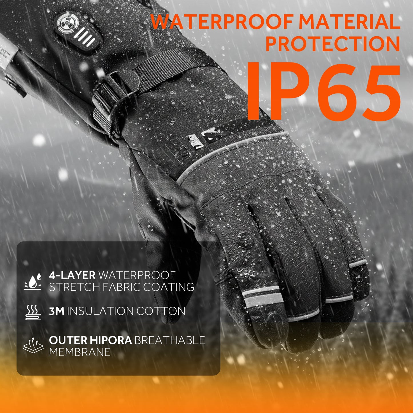 Lobmouse Heated Gloves for Men Women,Electric Rechargeable Waterproof Touchscreen Winter Gloves,2.5-Hour Fast Charging,for Camping, Ski, Fishing,Snowboard