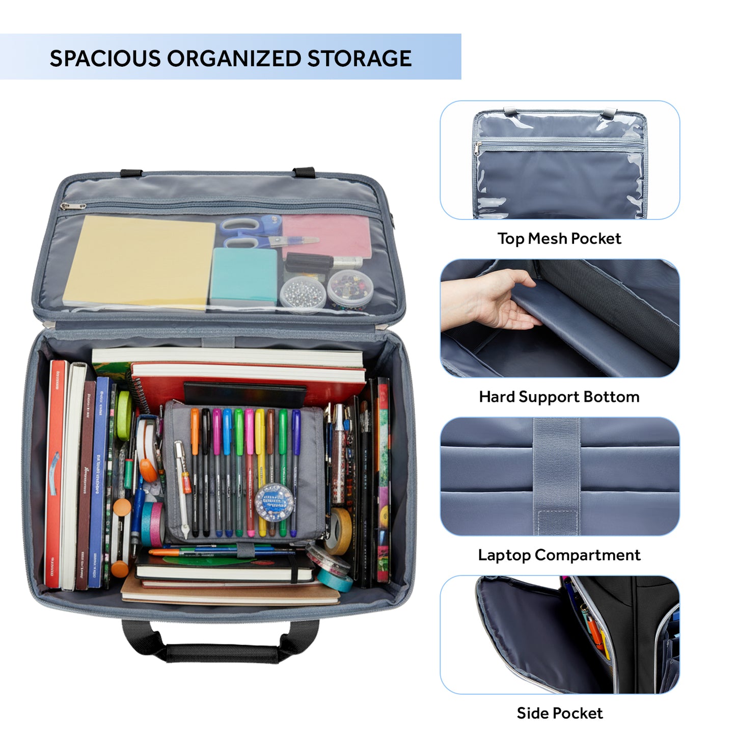 Fegat Rolling Craft Bag,Sewing Machine Tote,Large Sewing Accessories Storage with Wheels,Detachable Rolling Teacher Bag and Transport Tote for Craft,Teaching,Office