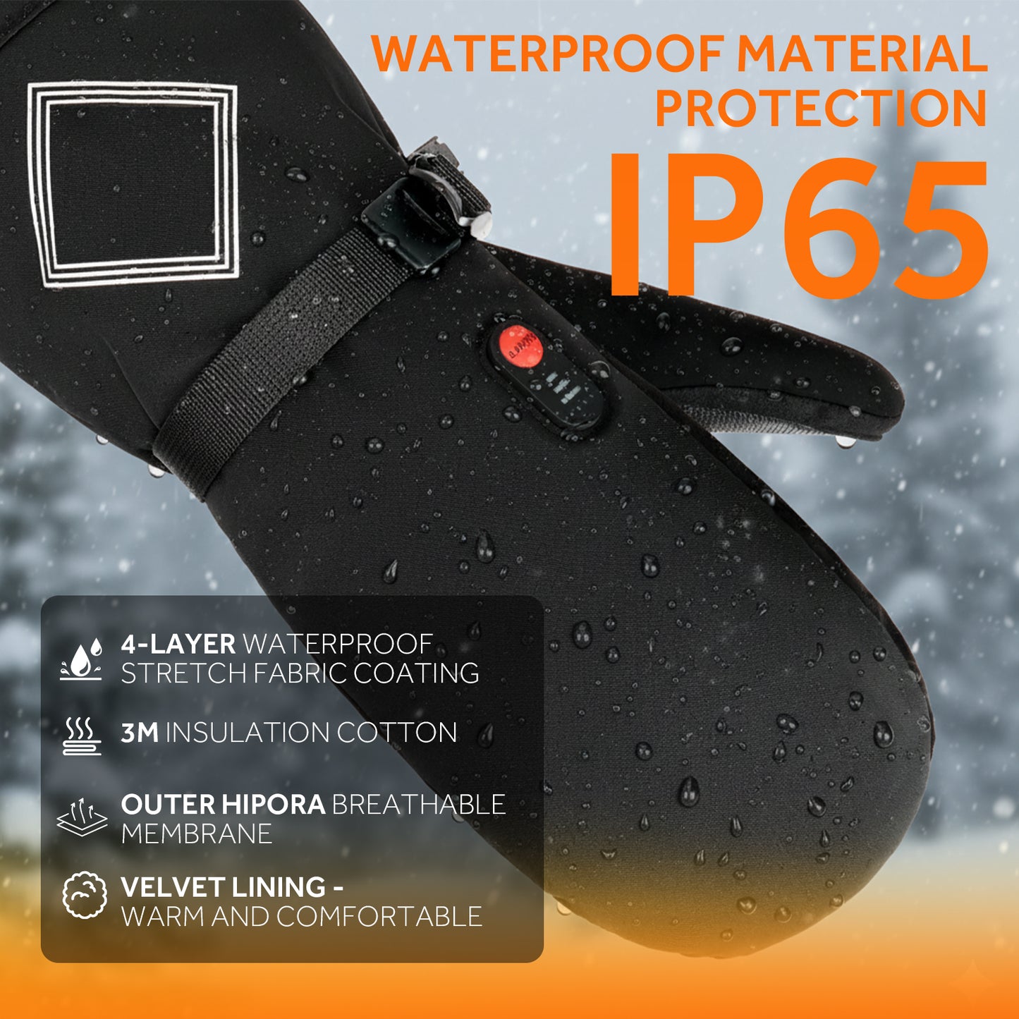 Heated Gloves for Men Women,158°F Heating Electric Rechargeable Winter Mittens,7.4V Leather Waterproof Touchscreen Hand Warmer for Motorcycle Work Ski Cycling(S/M/L/XL)