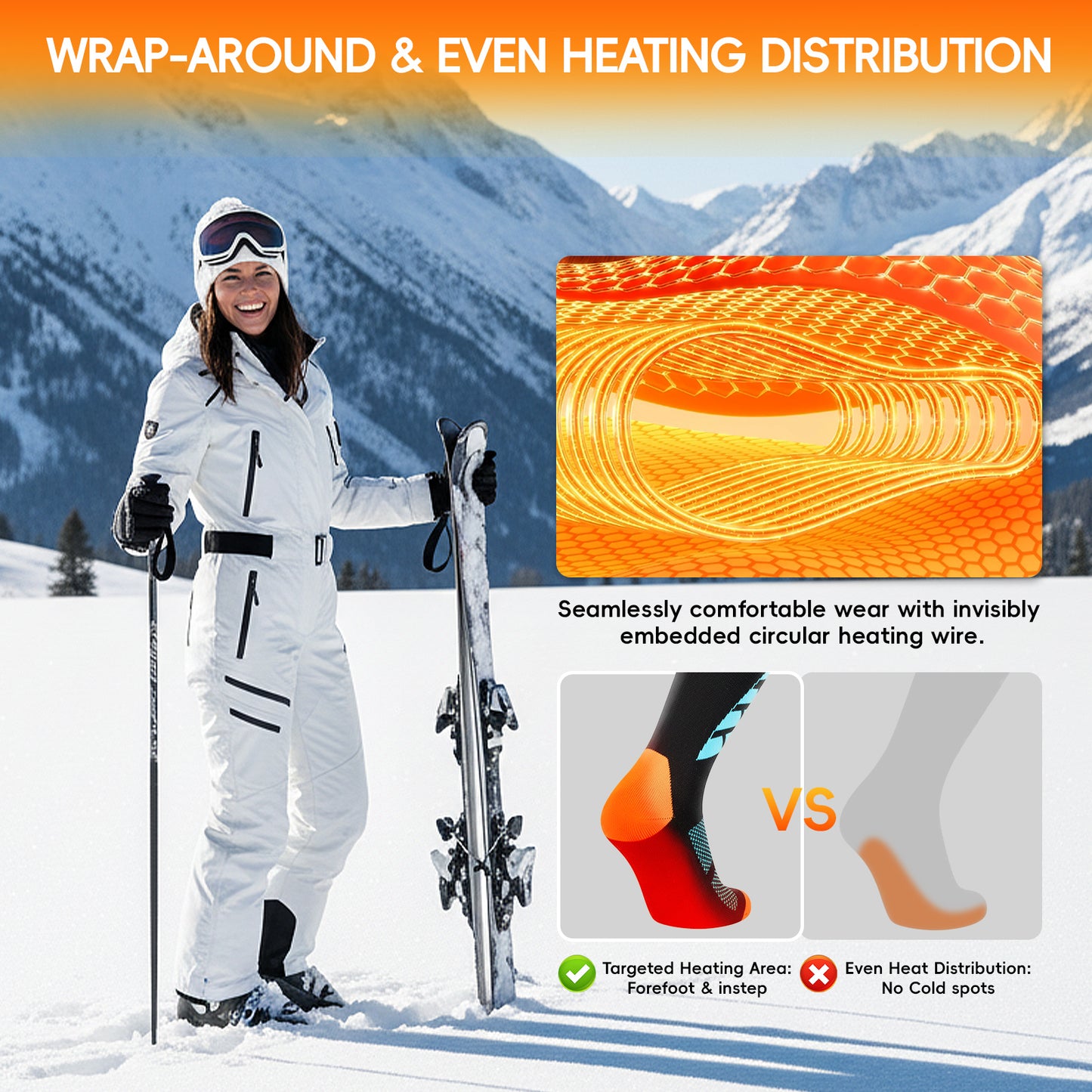 Lobmouse Heated Socks for Men Women with APP Control, 8500mAh Rechargeable Electric Socks,Foot Warmer Socks 4 Heating Settings for Men Women,Outdoor Hunting Skiing Cycling Camping Hiking