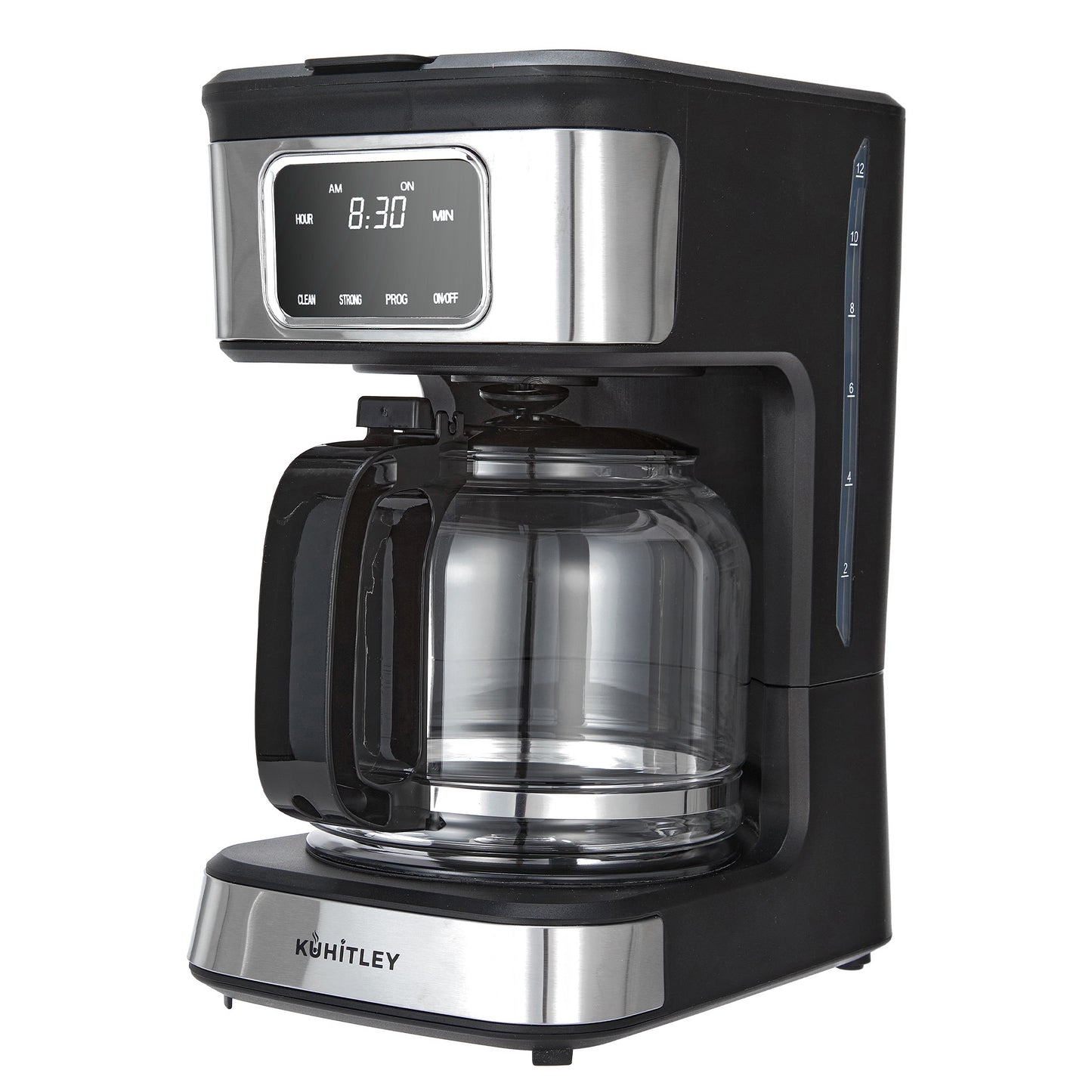 Kuhitley 12 Cup Drip Coffee Maker, 950W Automatic Coffee Machine with Programmable Timer, Strong Brew, 2-Hour Keep Warm & Auto Shut Off, 1.8L for Home Kitchen Daily Use,Black，CM-135ES2