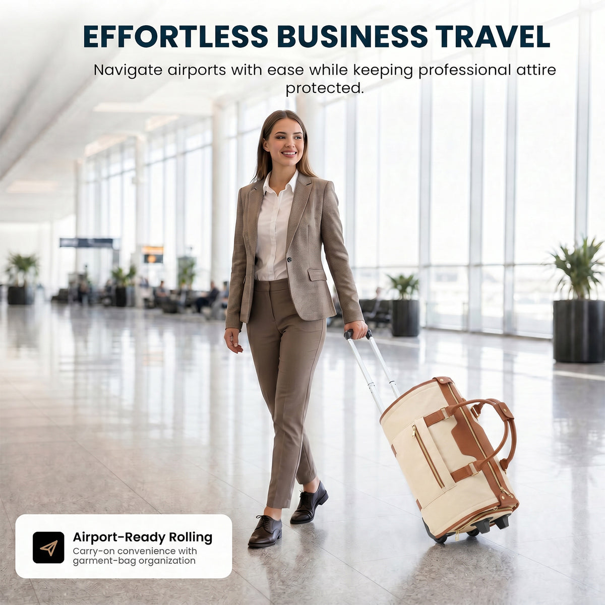 Rolling Garment Bag for Travel,3-in-1 Carry On Luggage with Wheels & Shoe Compartment,Detachable Bag,Large Suitcase Suit Business Duffle Bag,Organize for Suits, Dresses,Gowns
