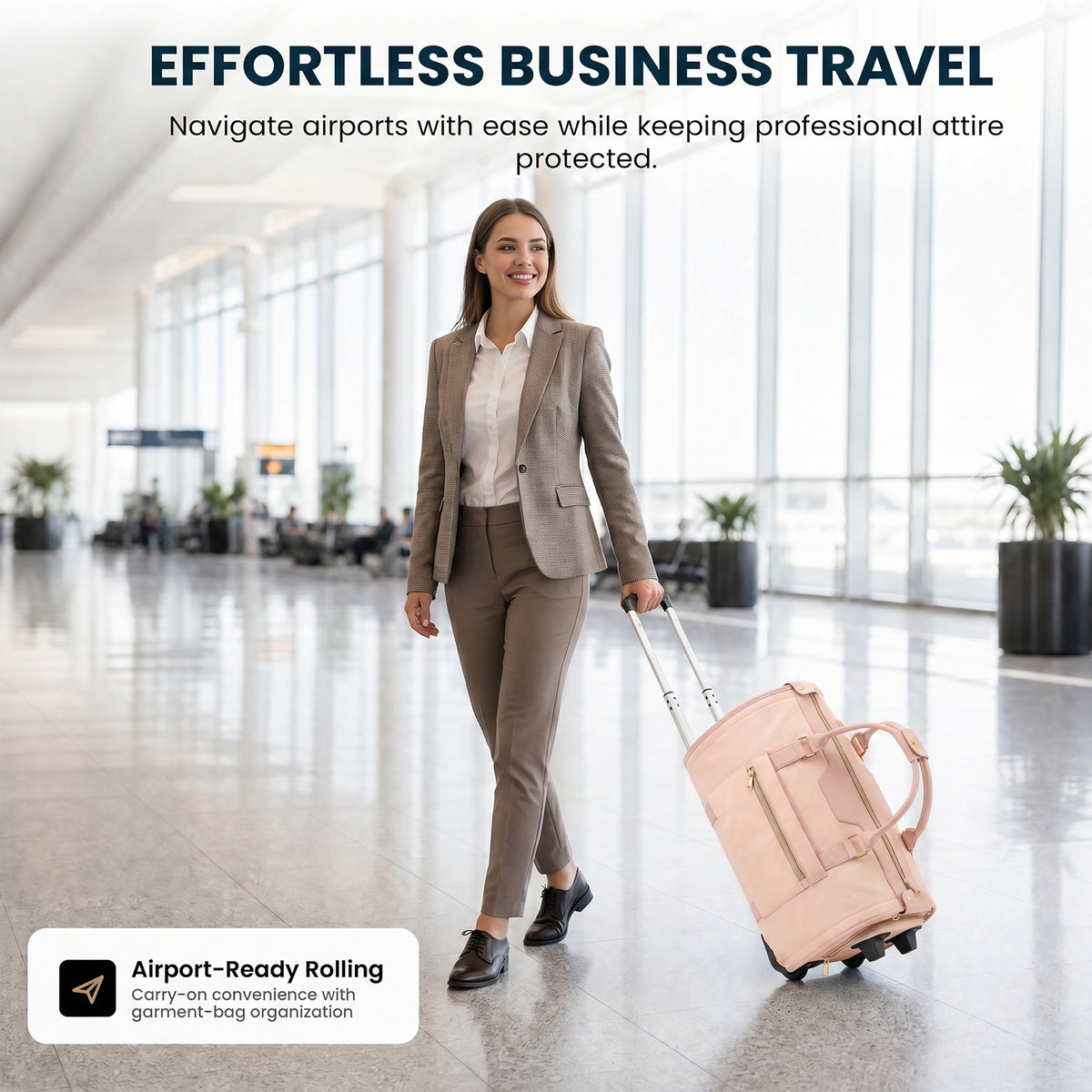 Rolling Garment Bag for Travel,3-in-1 Carry On Luggage with Wheels & Shoe Compartment,Detachable Bag,Large Suitcase Suit Business Duffle Bag,Organize for Suits, Dresses,Gowns