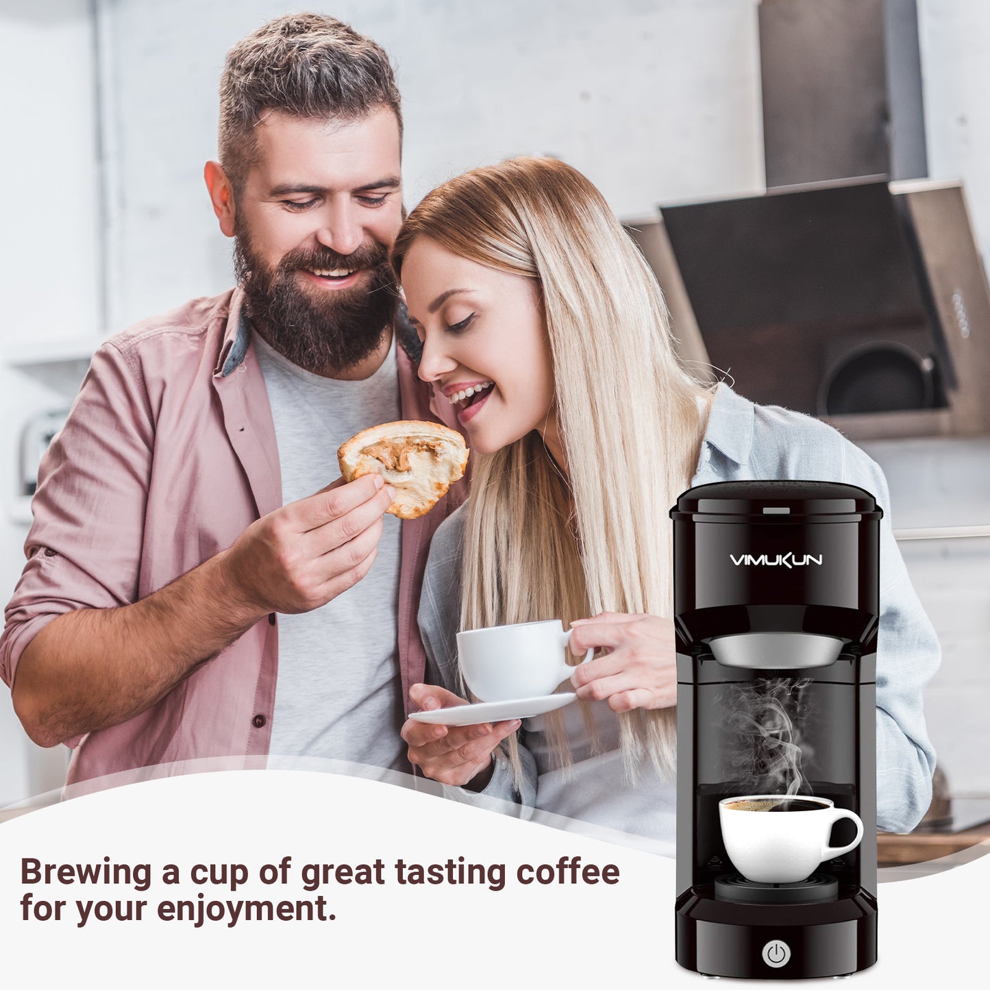 Single Serve Coffee Maker, Mini Coffee Brewer for K-Cup Single Cup Capsule and Ground Coffee, Single Cup Coffee Makers with 6 to 14oz Reservoir, Green