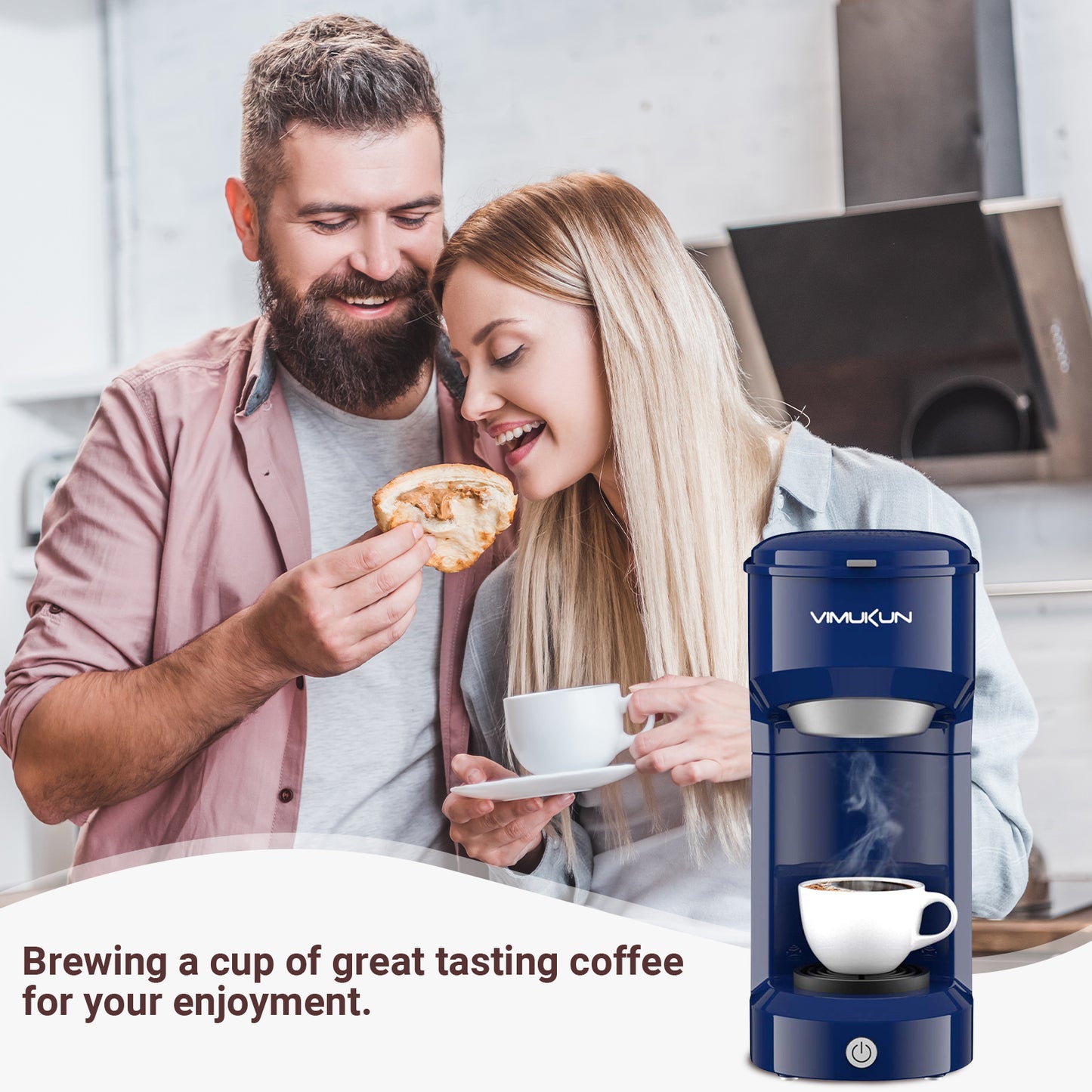 Single Serve Coffee Maker, Mini Coffee Brewer for K-Cup Single Cup Capsule and Ground Coffee, Single Cup Coffee Makers with 6 to 14oz Reservoir, Green
