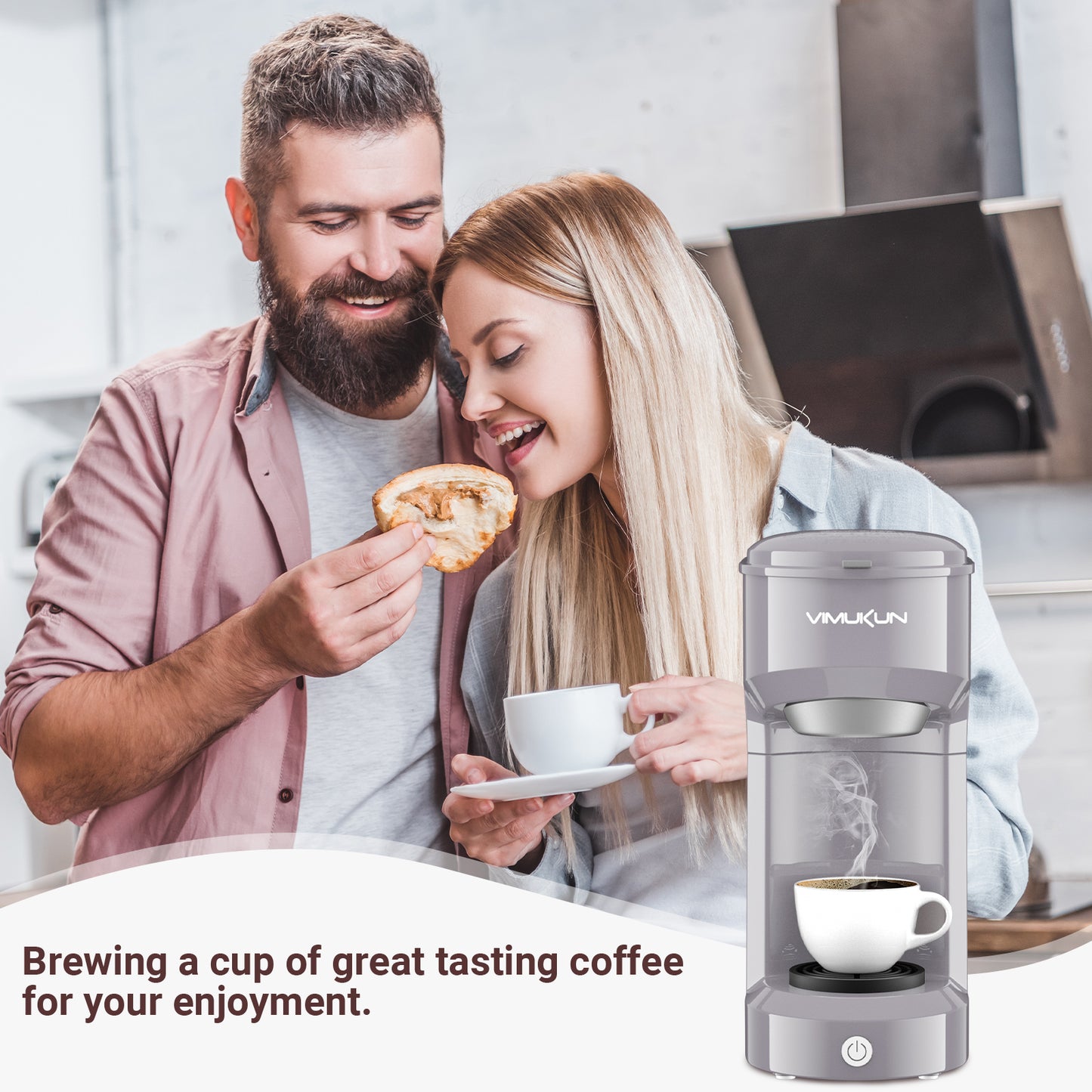 Single Serve Coffee Maker, Mini Coffee Brewer for K-Cup Single Cup Capsule and Ground Coffee, Single Cup Coffee Makers with 6 to 14oz Reservoir, Green