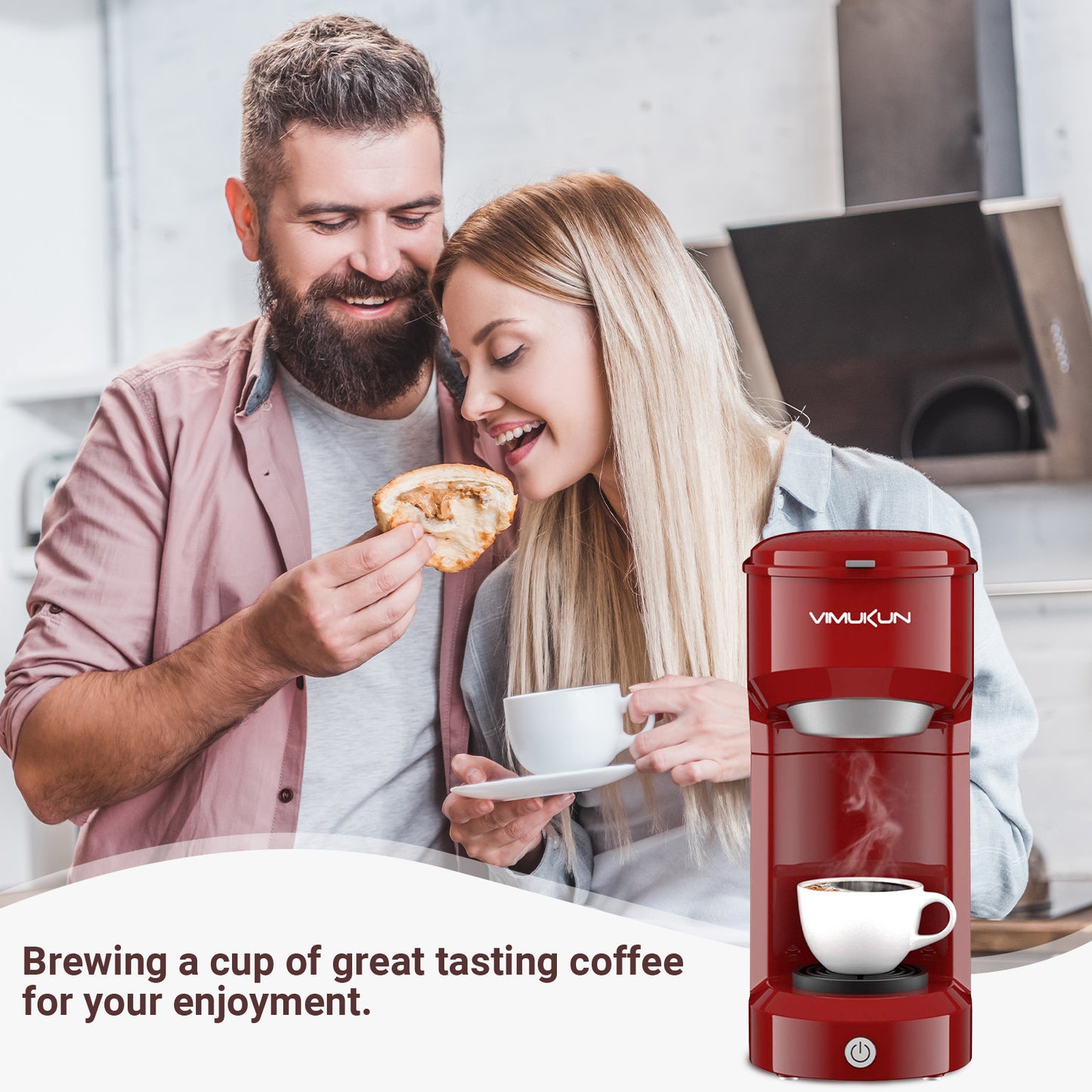Single Serve Coffee Maker, Mini Coffee Brewer for K-Cup Single Cup Capsule and Ground Coffee, Single Cup Coffee Makers with 6 to 14oz Reservoir, Green