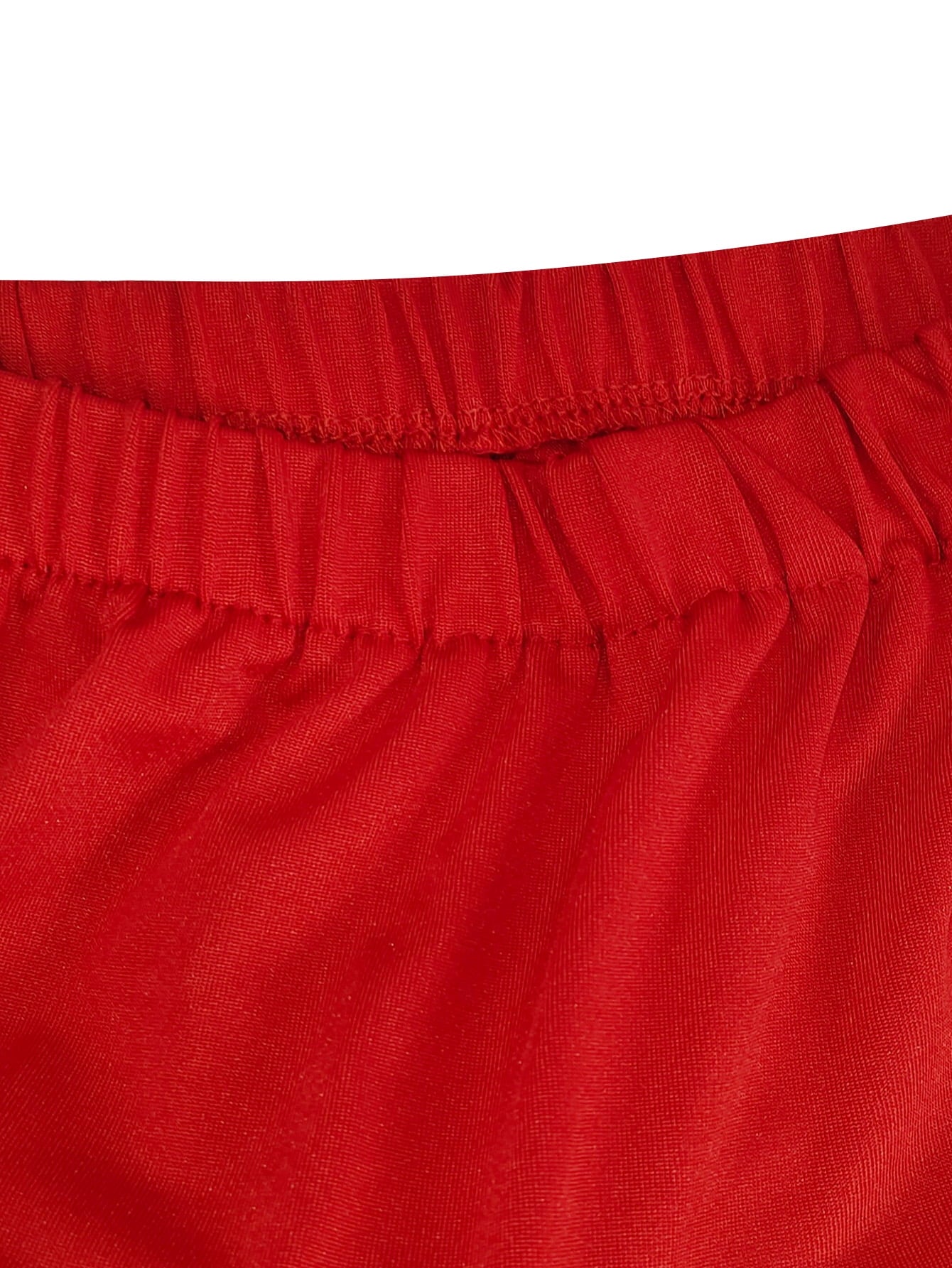 Girls Latin Dance Skirt with Built - in Shorts, Red Flared Hem Skirt for Dance Practice & Performance