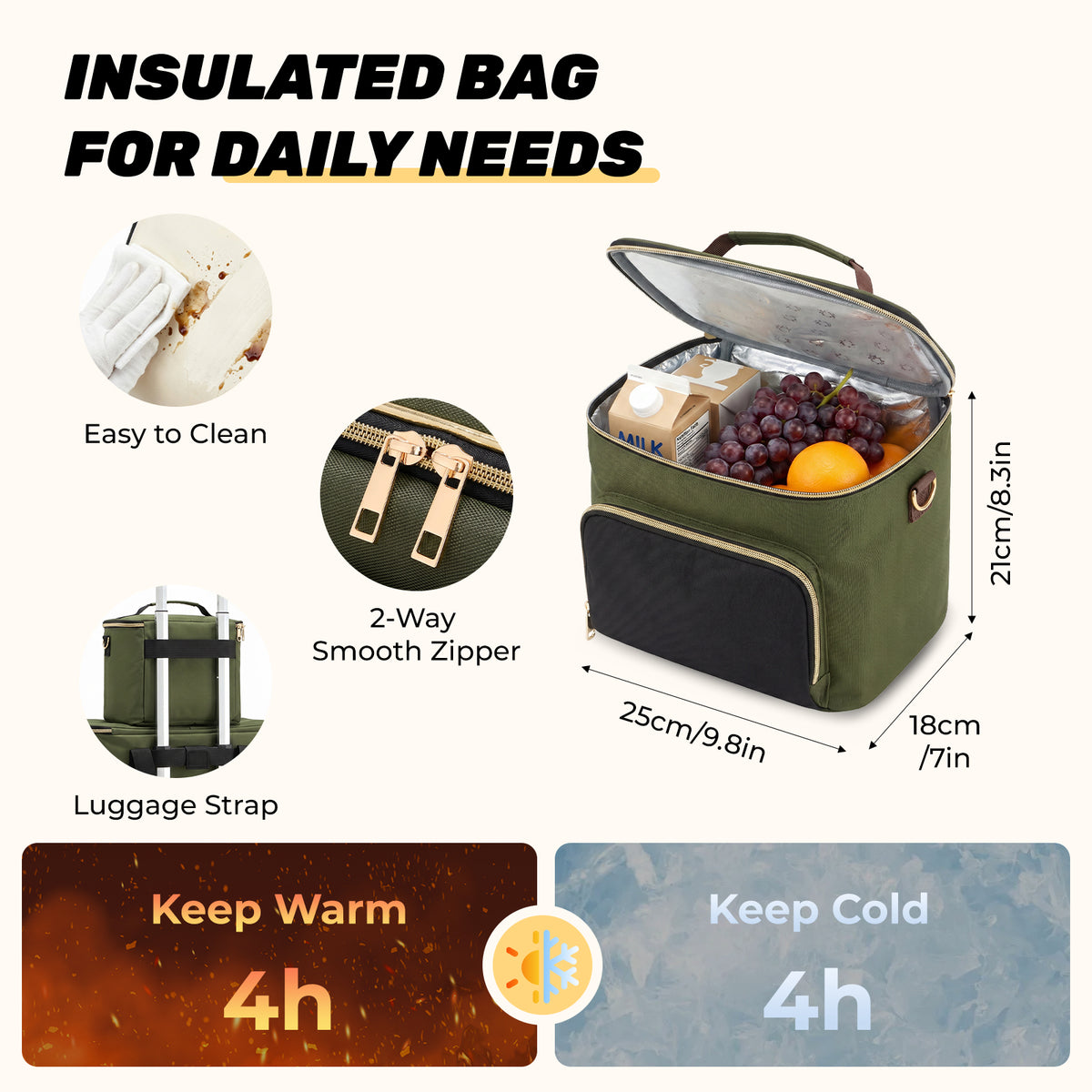 Rolling Craft Bag,Rolling Teacher Bag with Insulated Lunch Bag,Large Sewing Machine Tote & Accessory Storage,Detachable Rolling Transport Tote for Crafts,Teaching,Office