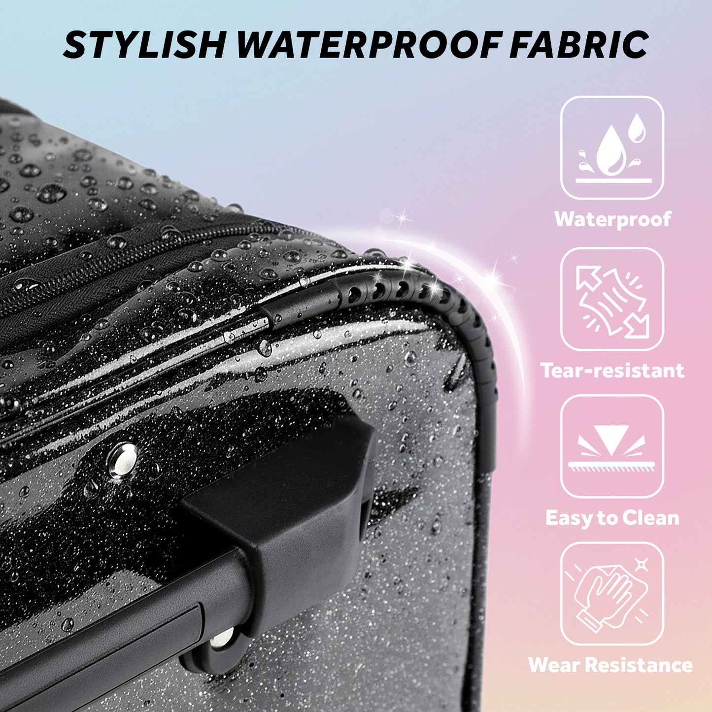 Fegat 28" Dance Bag with Garment Rack,Upgraded Collapsible Glittering Rolling Competition Dance Duffle Bag Lightweight Wear-Resistant Costume Wheeled Suitcase for Dancers Shows,Black