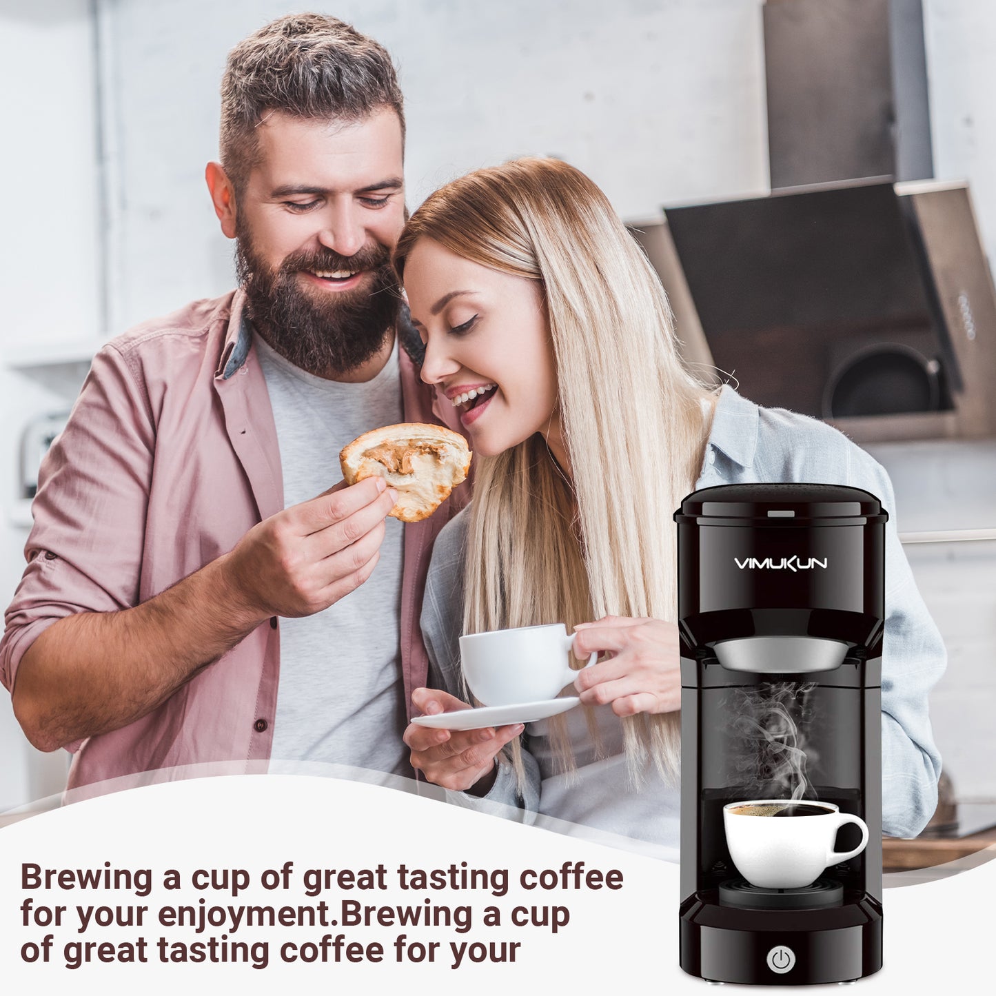 Single Serve Coffee Maker, Mini Coffee Brewer for K-Cup Single Cup Capsule and Ground Coffee, Single Cup Coffee Makers with 6 to 14oz Reservoir, Green