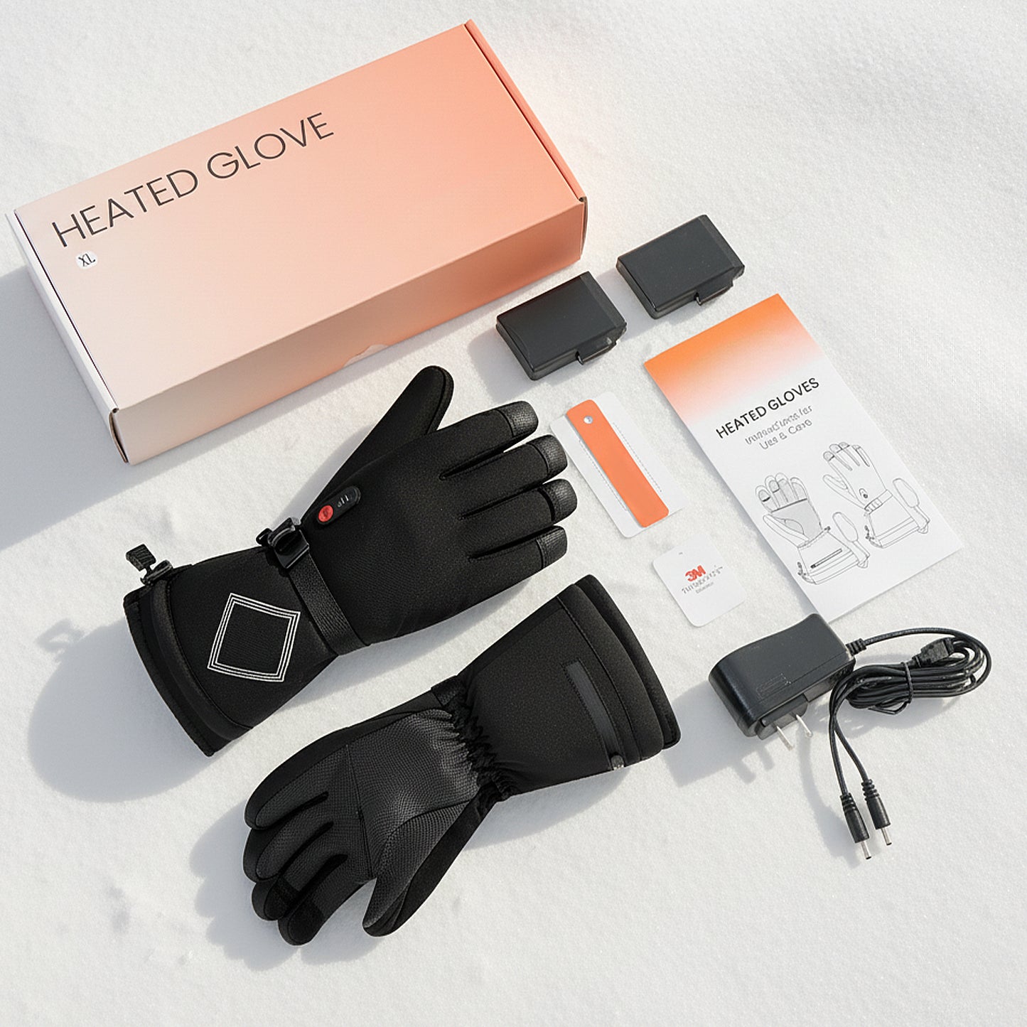 Heated Gloves for Men Women,158°F Heating Rechargeable Winter Gloves, 7.4V Leather Waterproof Touchscreen Glove Hand Warmer for Motorcycle Work Ski Cycling(S/M/L/XL)