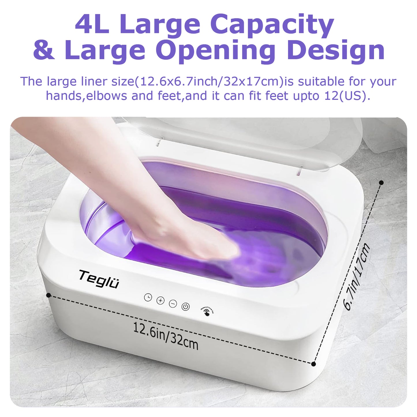 Paraffin Wax Machine for Hands and Feet with Auto Open Lid, Arthritis Paraffin Wax Bath,30Min Fast Wax Meltdown, 4500ml Paraffin Wax Warmer Moisturizing Kit,Precision Temperature Control,White